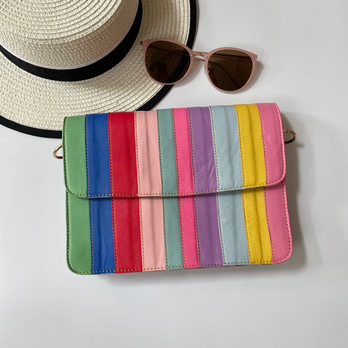 Nephele Luna Bags Unique Handmade Recycled Sustainable Upcycled Leather Rainbow