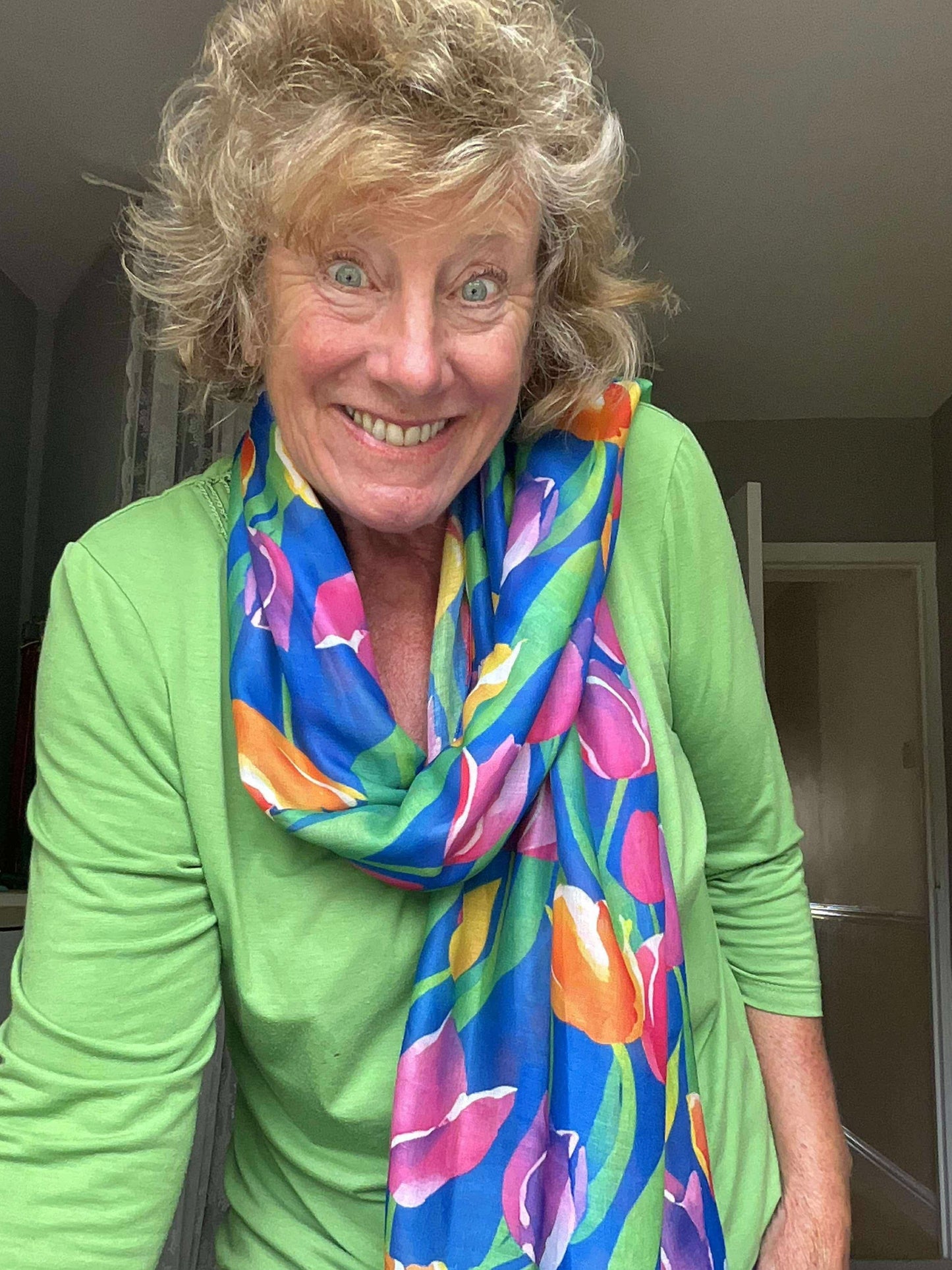 Spring Rainbow Tulip Scarf
