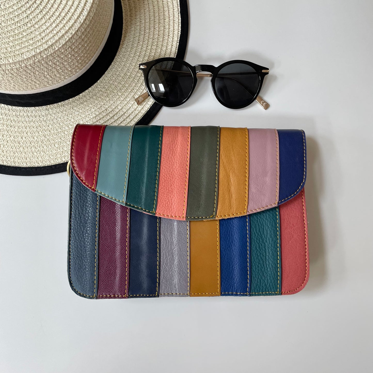 Nephele Lucy Bags Unique Handmade Recycled Sustainable Upcycled Leather Rainbow