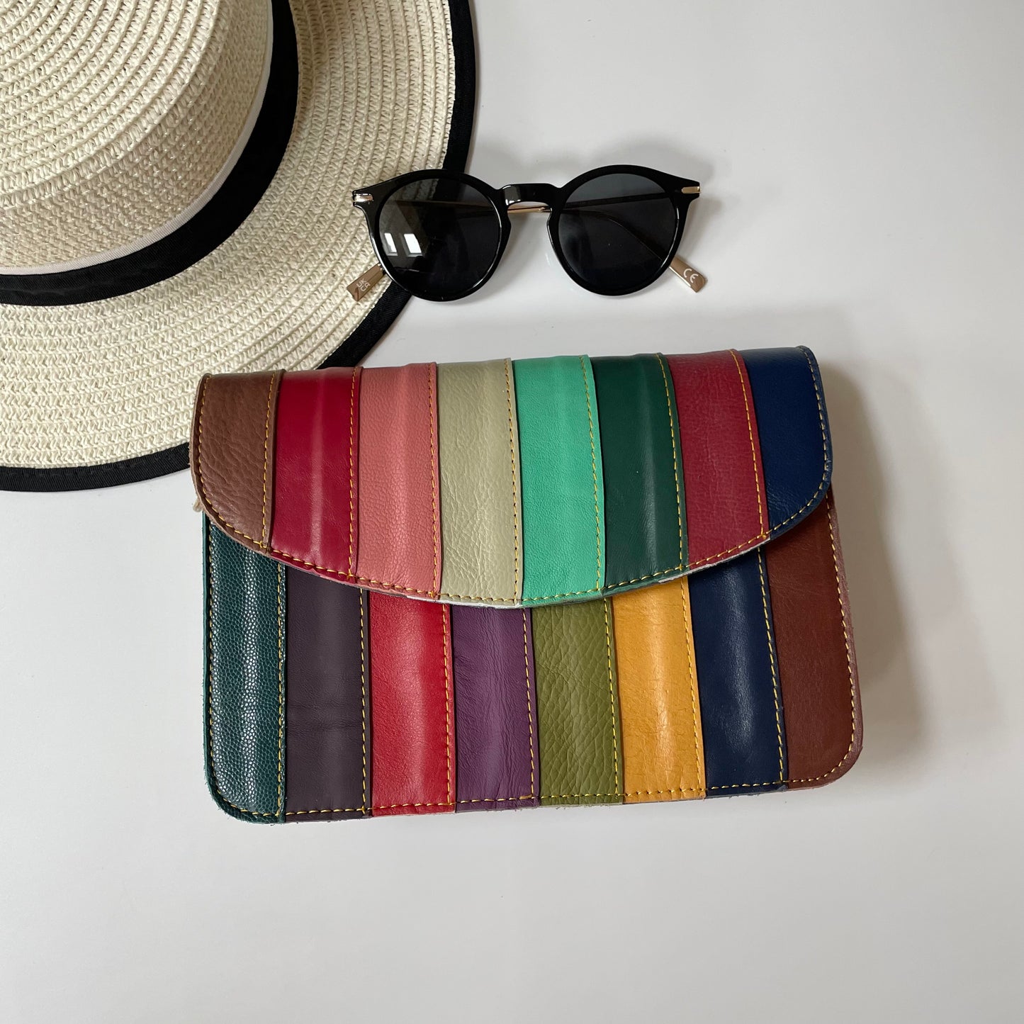 Nephele Lucy Bags Unique Handmade Recycled Sustainable Upcycled Leather Rainbow