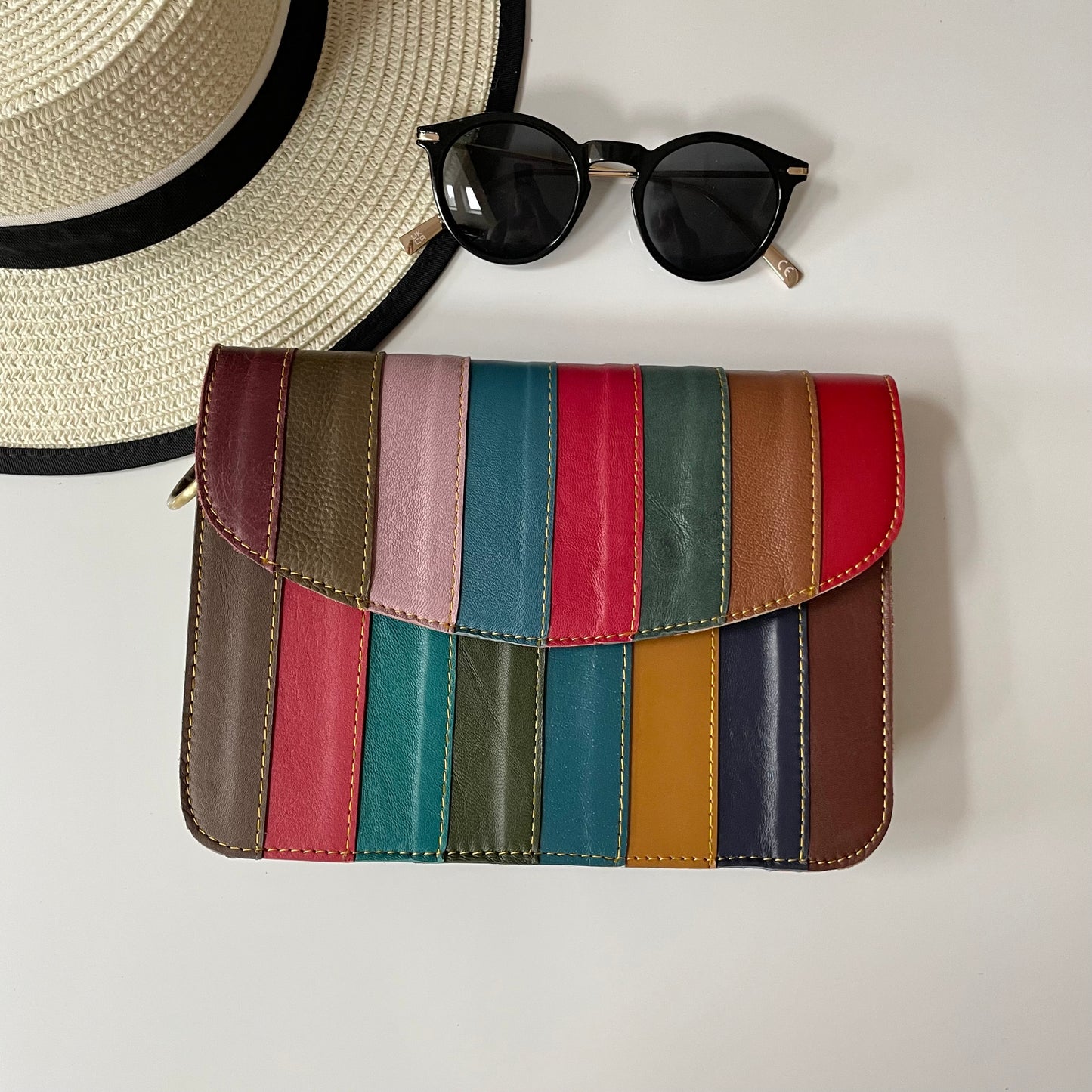 Nephele Lucy Bags Unique Handmade Recycled Sustainable Upcycled Leather Rainbow