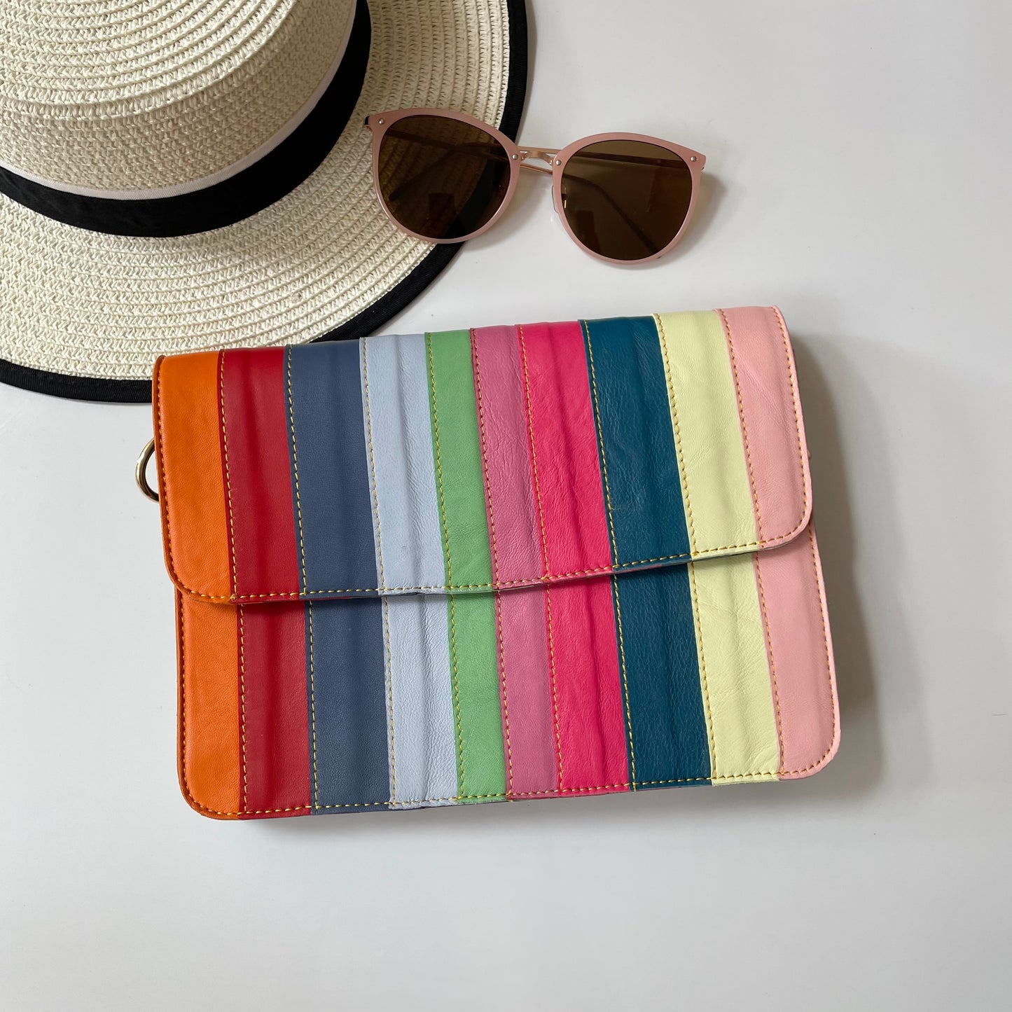 Nephele Luna Bags Unique Handmade Recycled Sustainable Upcycled Leather Rainbow