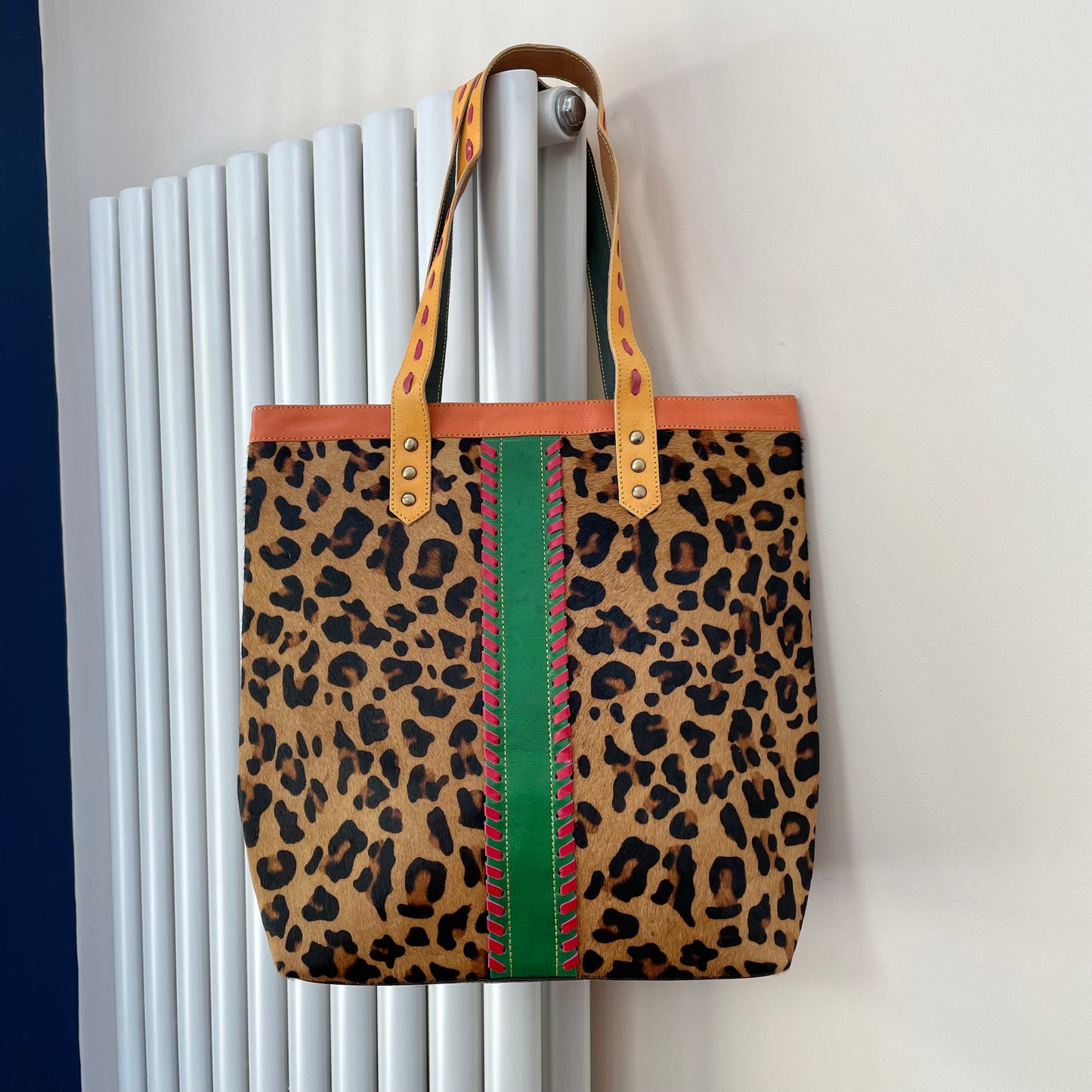 Nephele April Tote Bag Unique Handmade Recycled Sustainable Leather