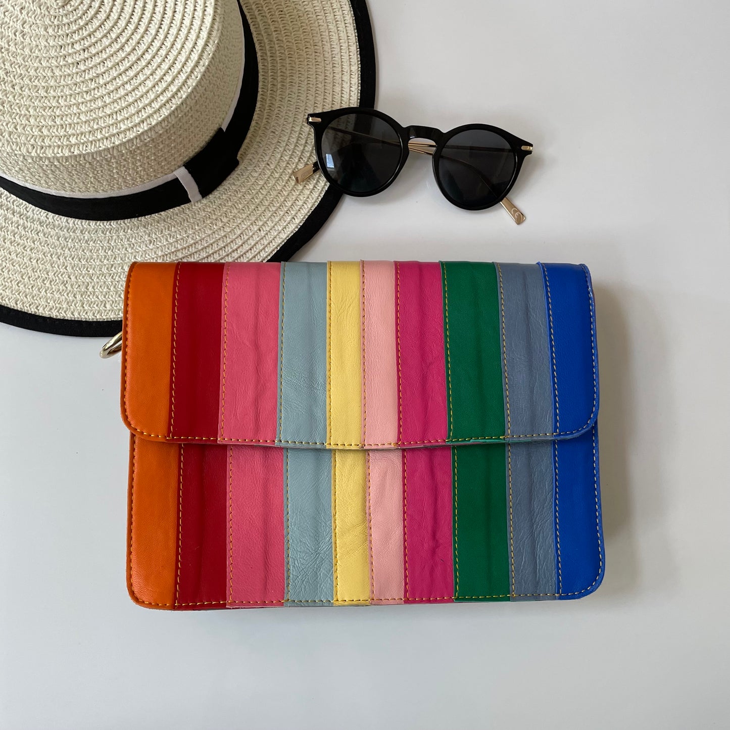 Nephele Luna Bags Unique Handmade Recycled Sustainable Upcycled Leather Rainbow