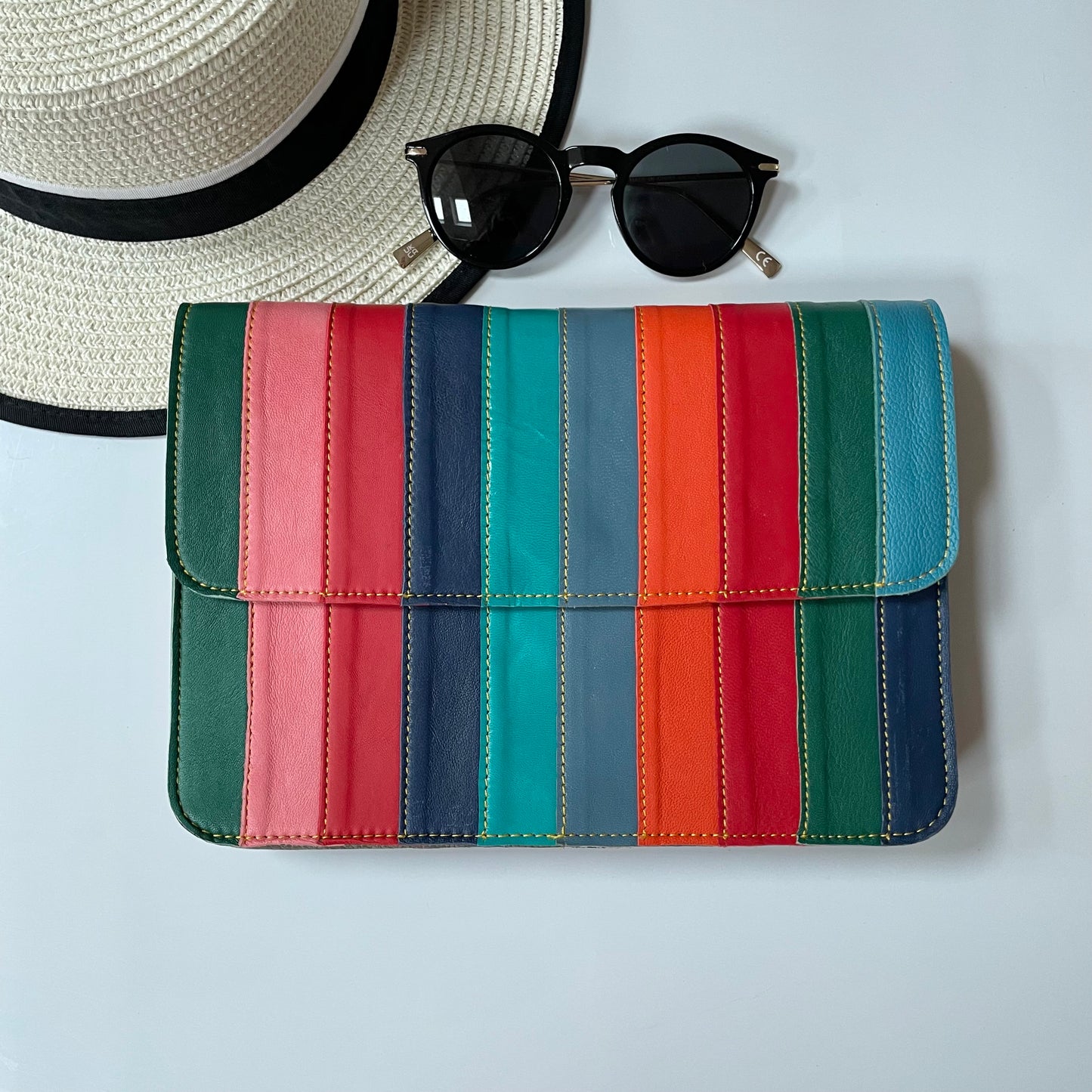 Nephele Luna Bags Unique Handmade Recycled Sustainable Upcycled Leather Rainbow