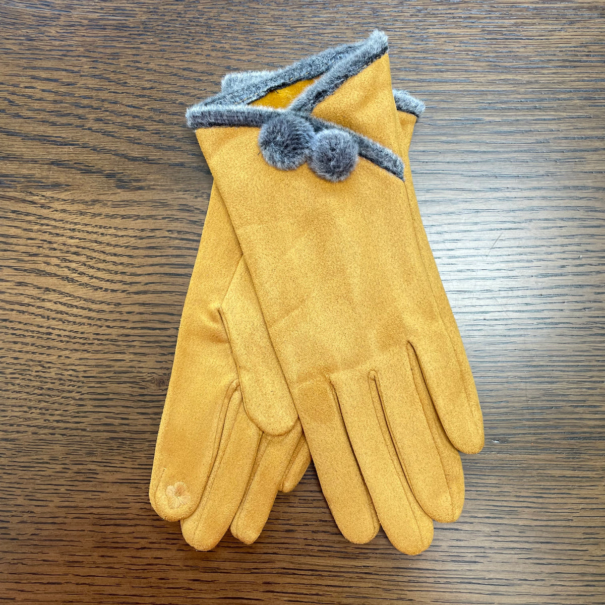 Autumn Mustard and Grey Gloves