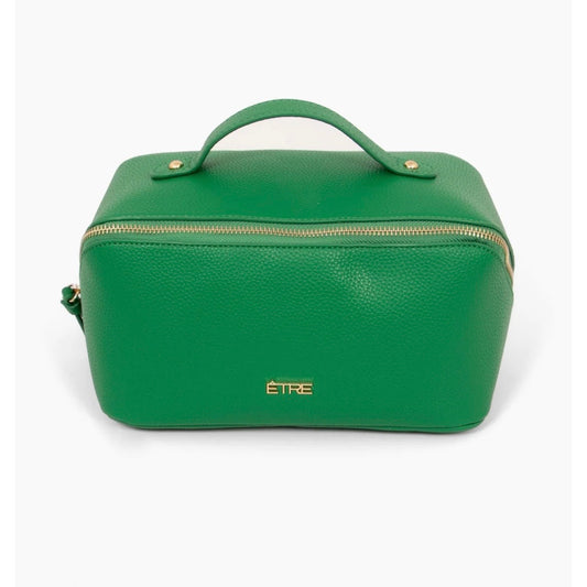Green Vanity Case Pebbled Faux Leather