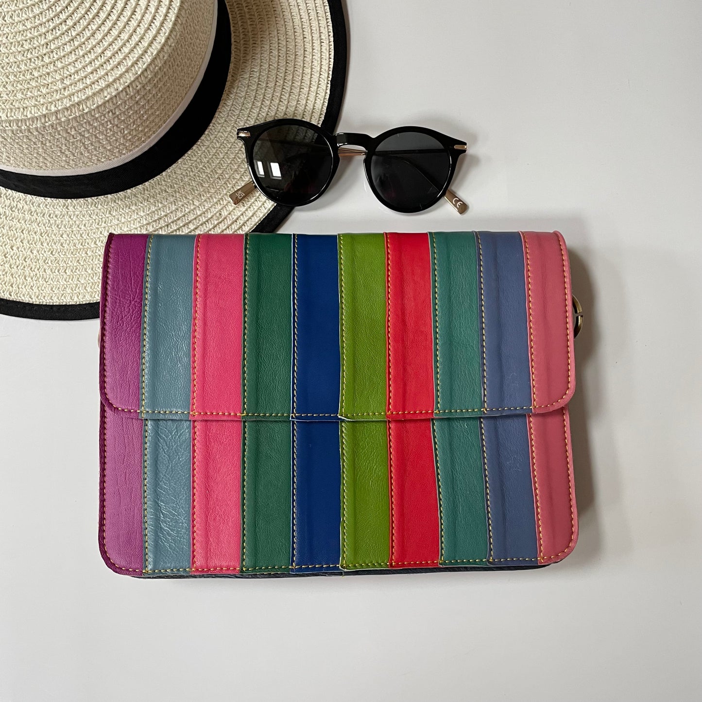 Nephele Luna Bags Unique Handmade Recycled Sustainable Upcycled Leather Rainbow