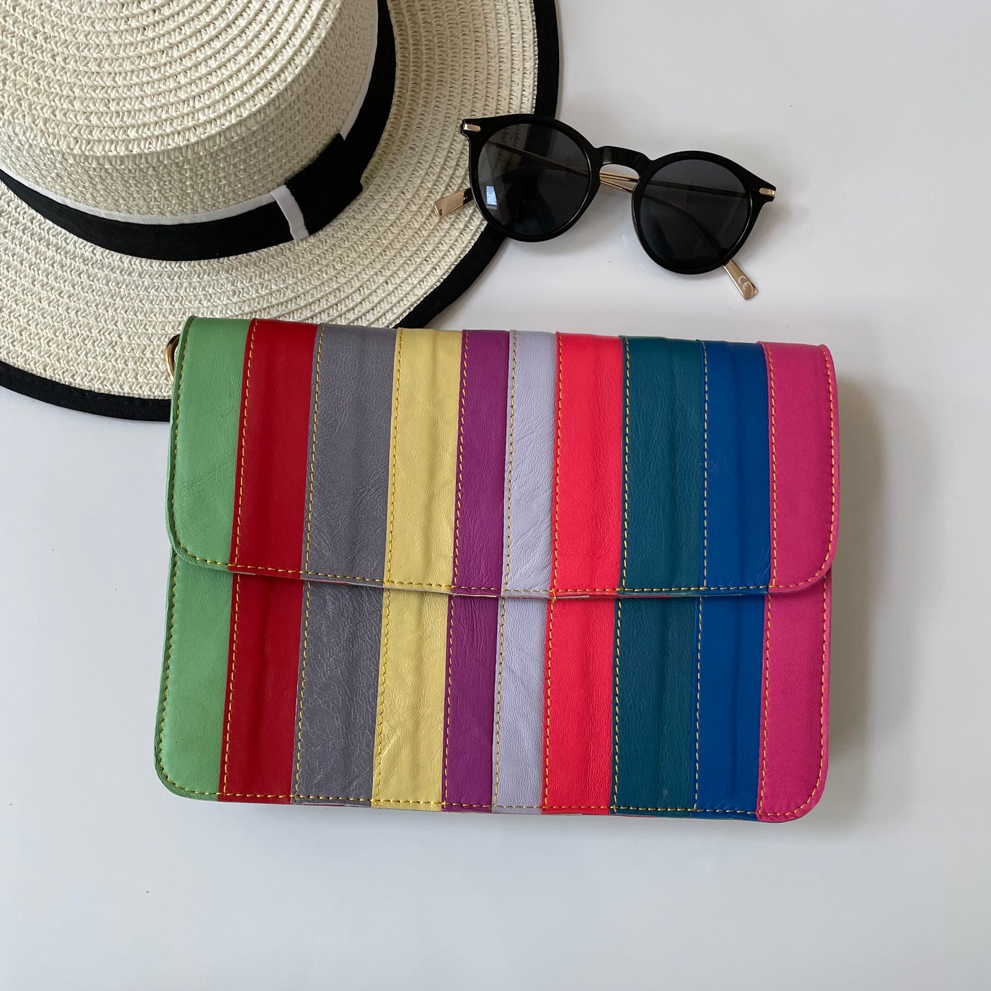 Nephele Luna Bags Unique Handmade Recycled Sustainable Upcycled Leather Rainbow
