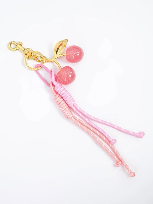 Cherries Clip On Bag Charm in Pink