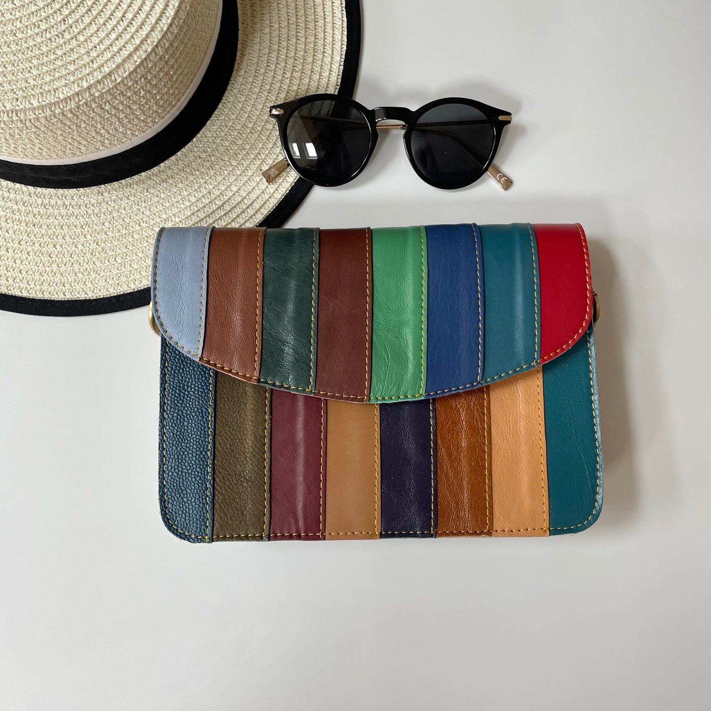 Nephele Lucy Bags Unique Handmade Recycled Sustainable Upcycled Leather Rainbow