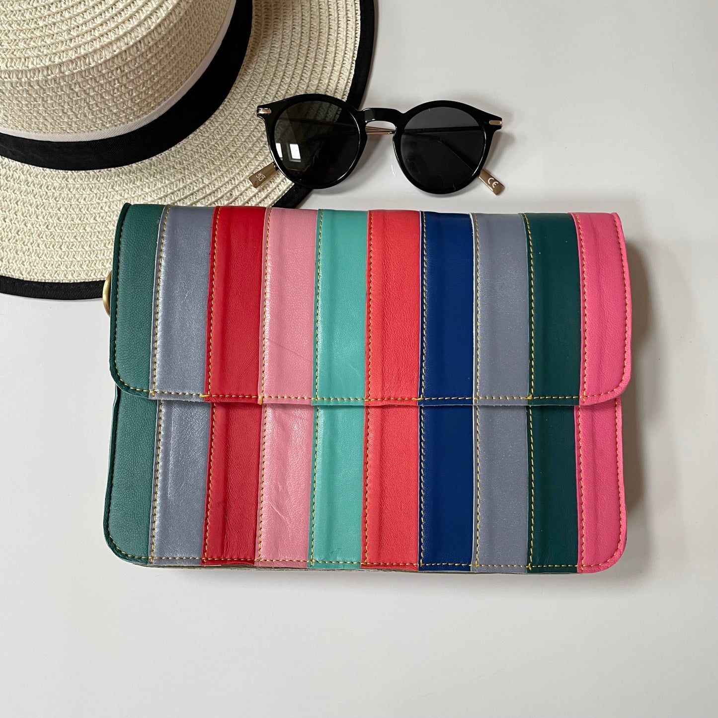 Nephele Luna Bags Unique Handmade Recycled Sustainable Upcycled Leather Rainbow