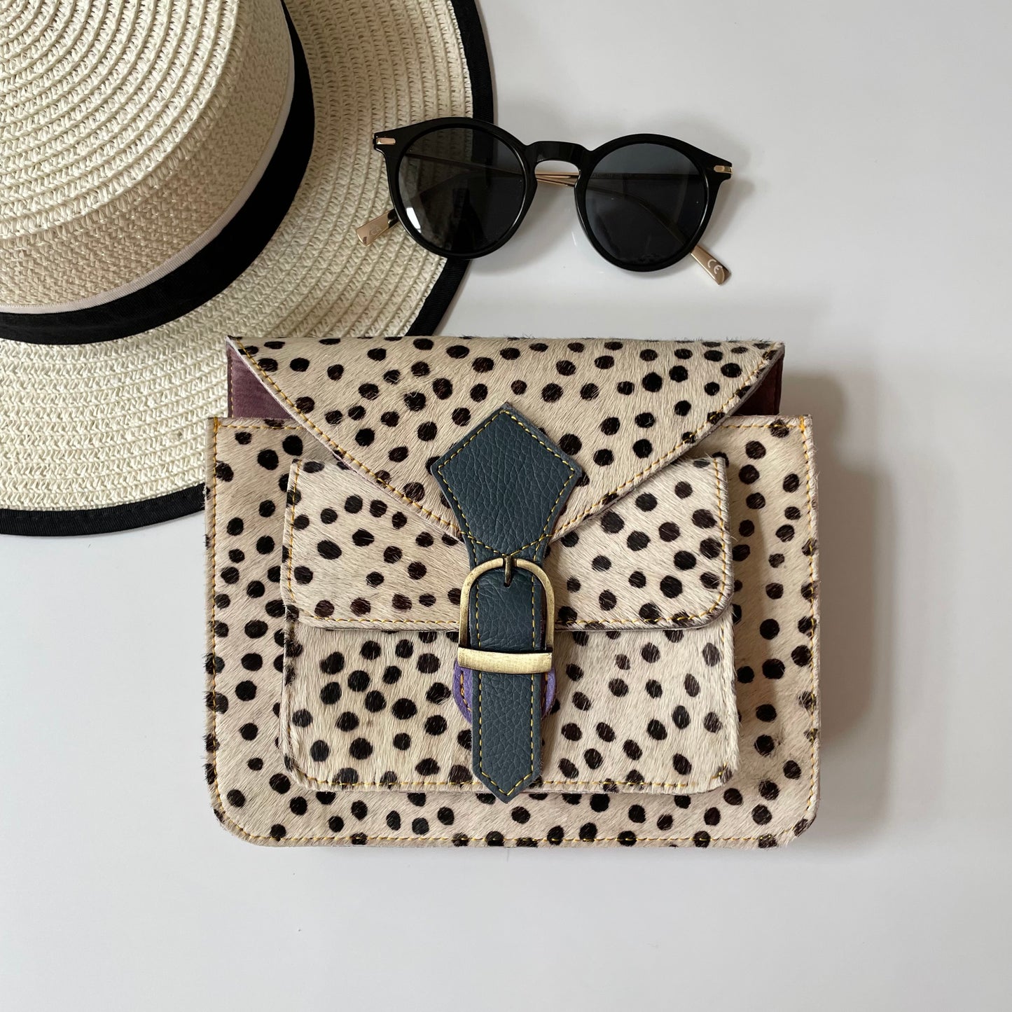 Nephele Kelci Full Print Bags Unique Handmade Recycled Sustainable Upcycled Leather