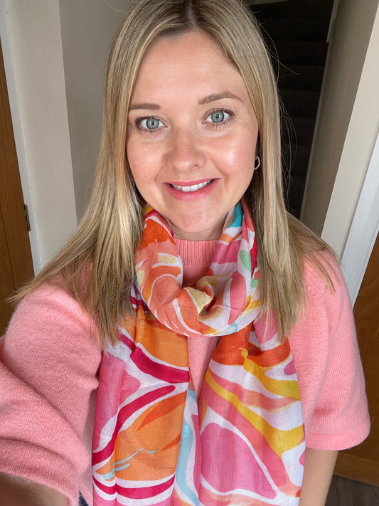 Spring Pink Large Tropical Scarf