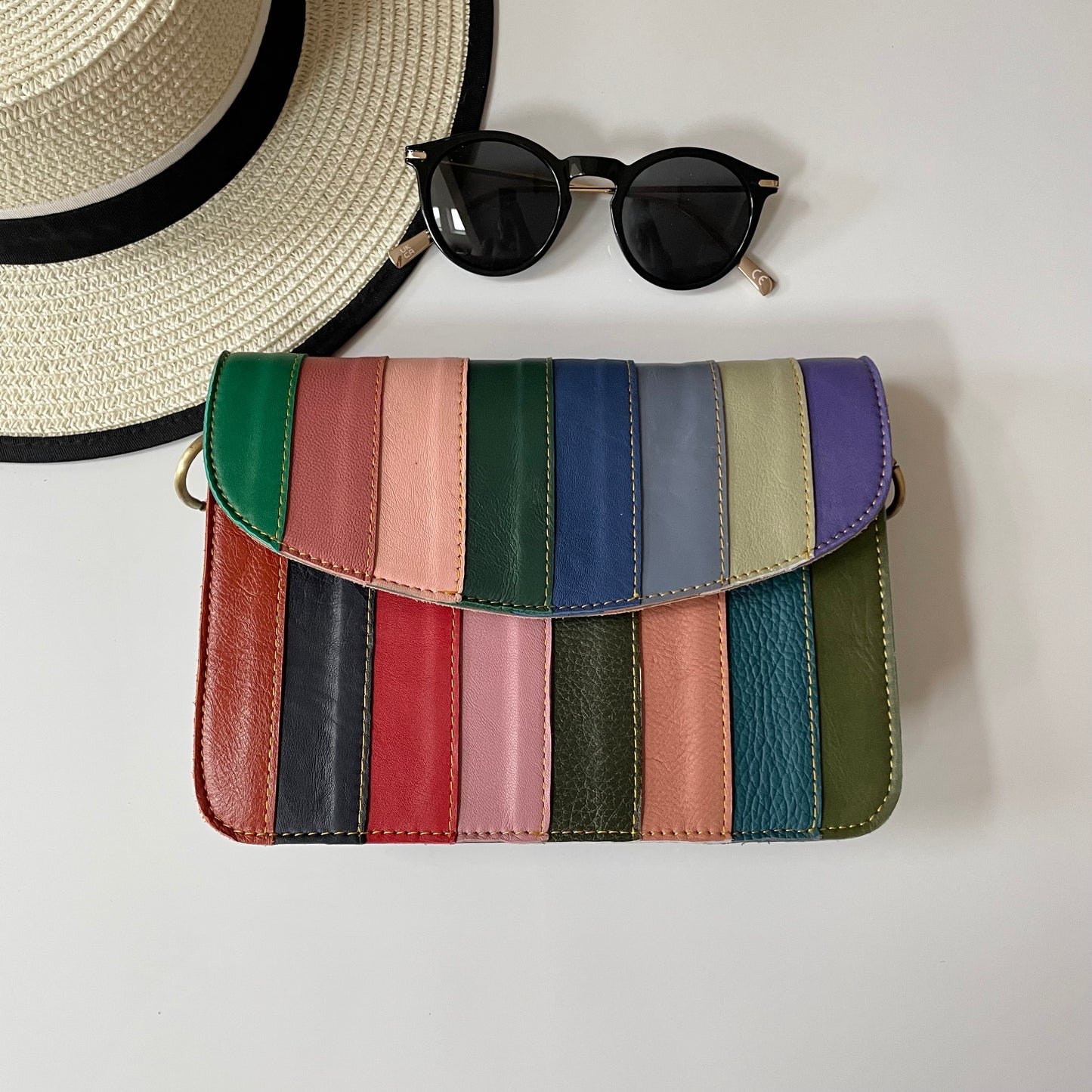 Nephele Lucy Bags Unique Handmade Recycled Sustainable Upcycled Leather Rainbow