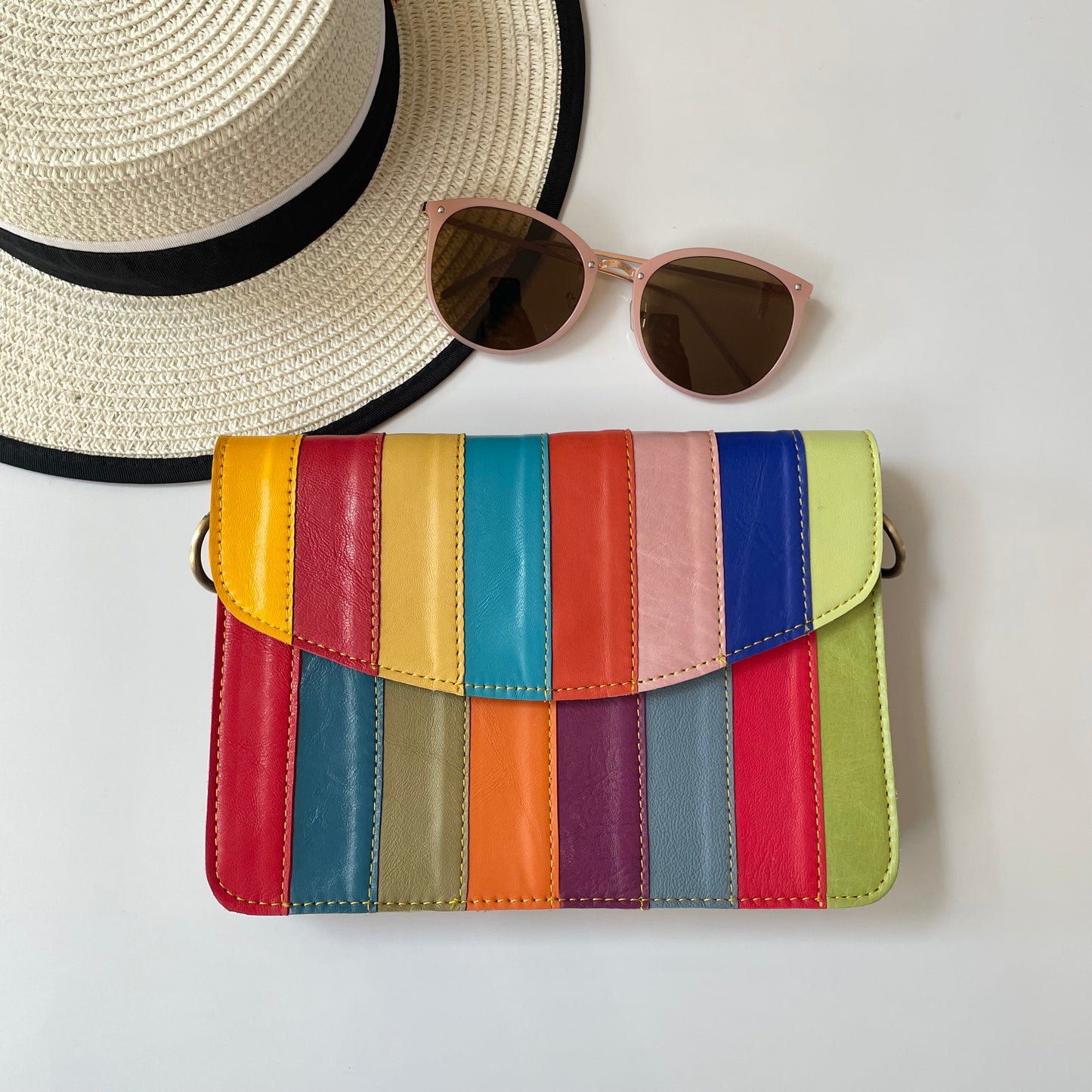 Nephele Lucy Bags Unique Handmade Recycled Sustainable Upcycled Leather Rainbow