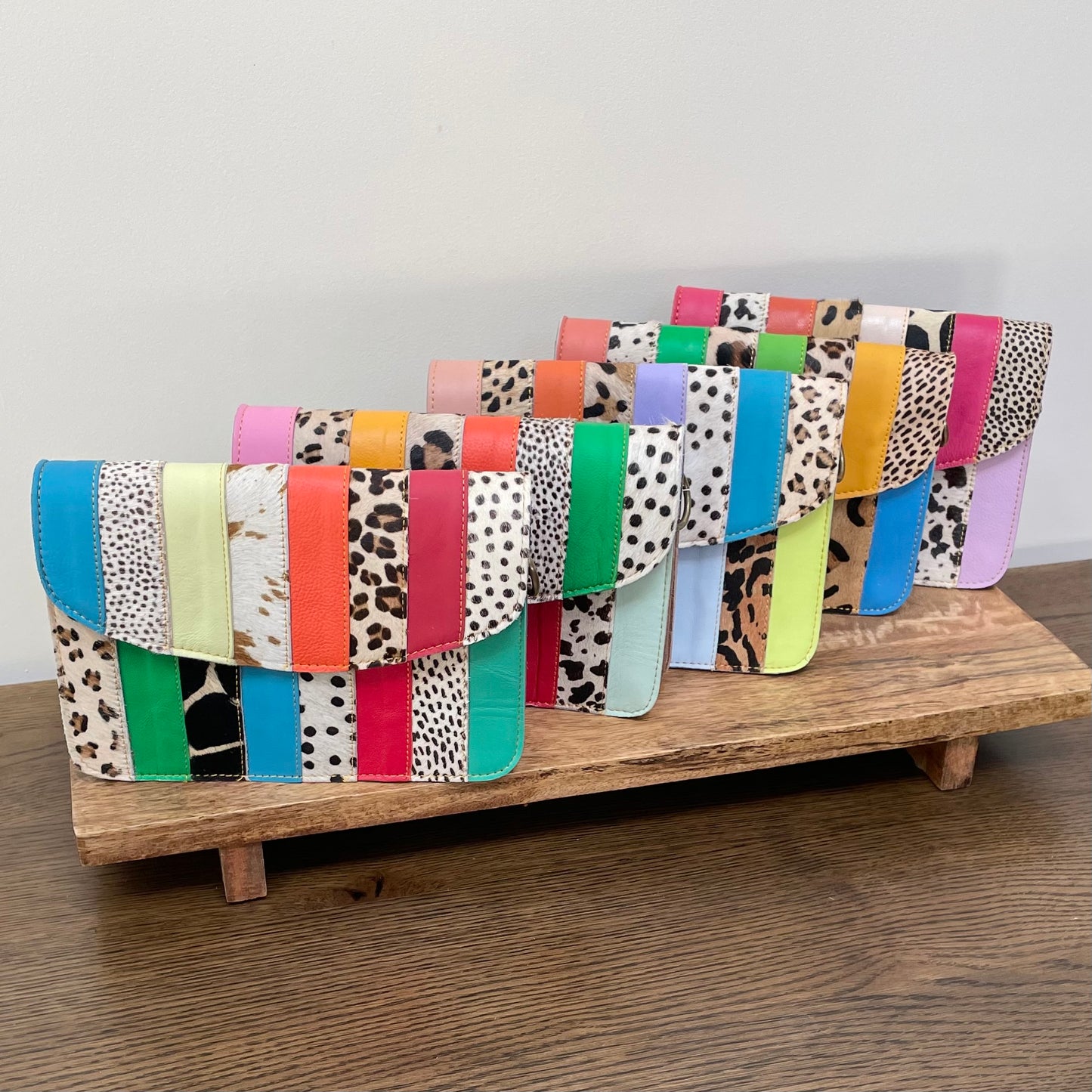 Nephele Lulu Bags Unique Handmade Recycled Sustainable Upcycled Leather Rainbow