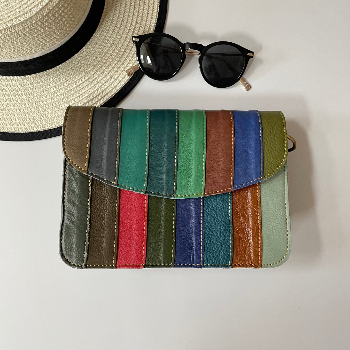 Nephele Lucy Bags Unique Handmade Recycled Sustainable Upcycled Leather Rainbow