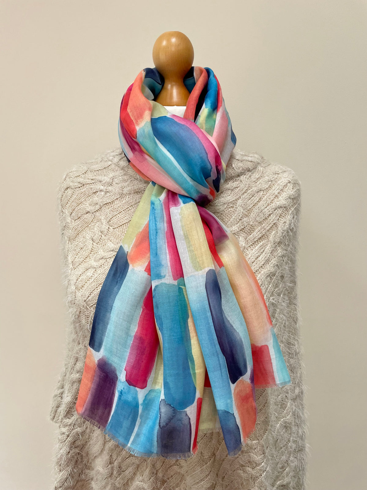 Rainbow Brush Strokes Scarf