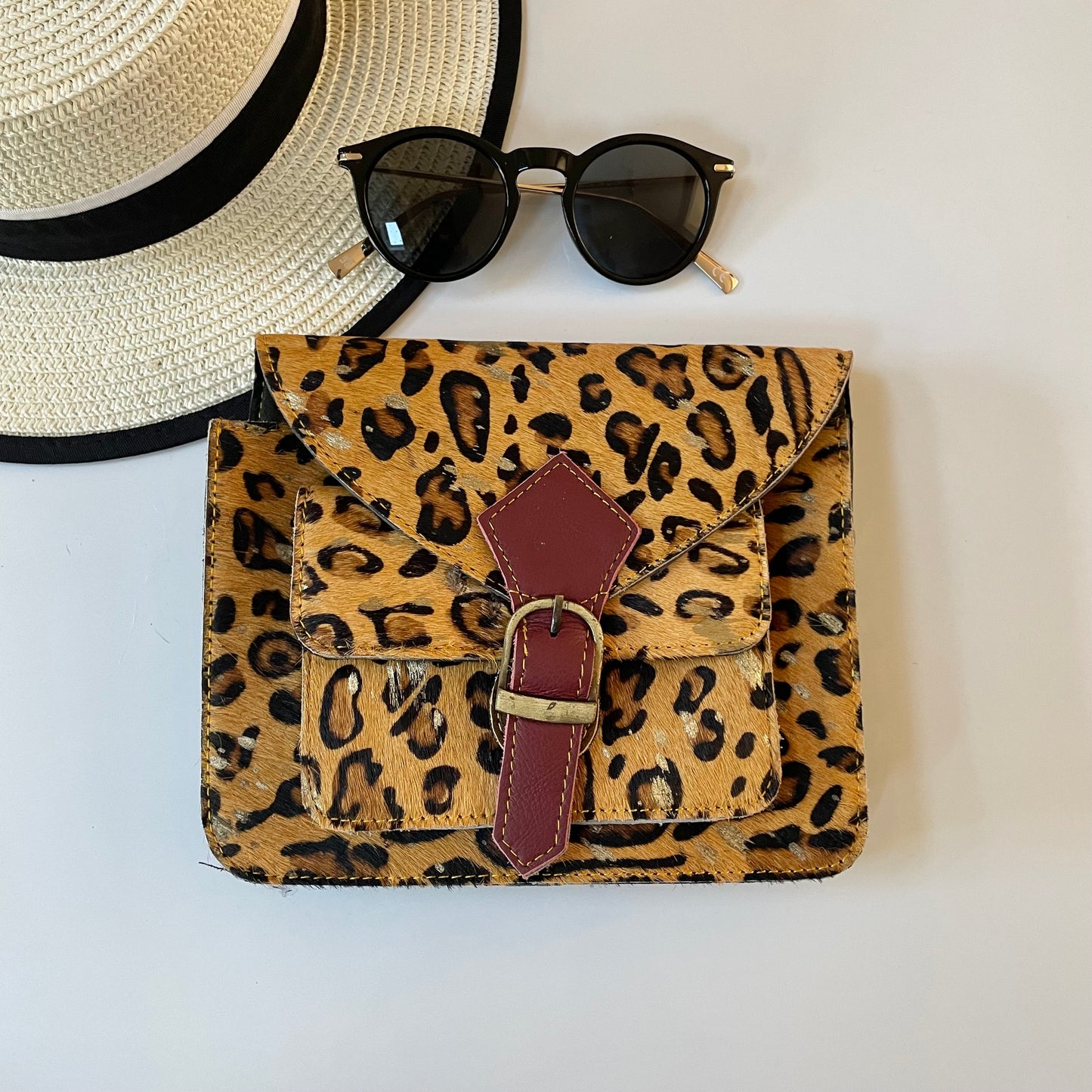 Nephele Kelci Full Print Bags Unique Handmade Recycled Sustainable Upcycled Leather