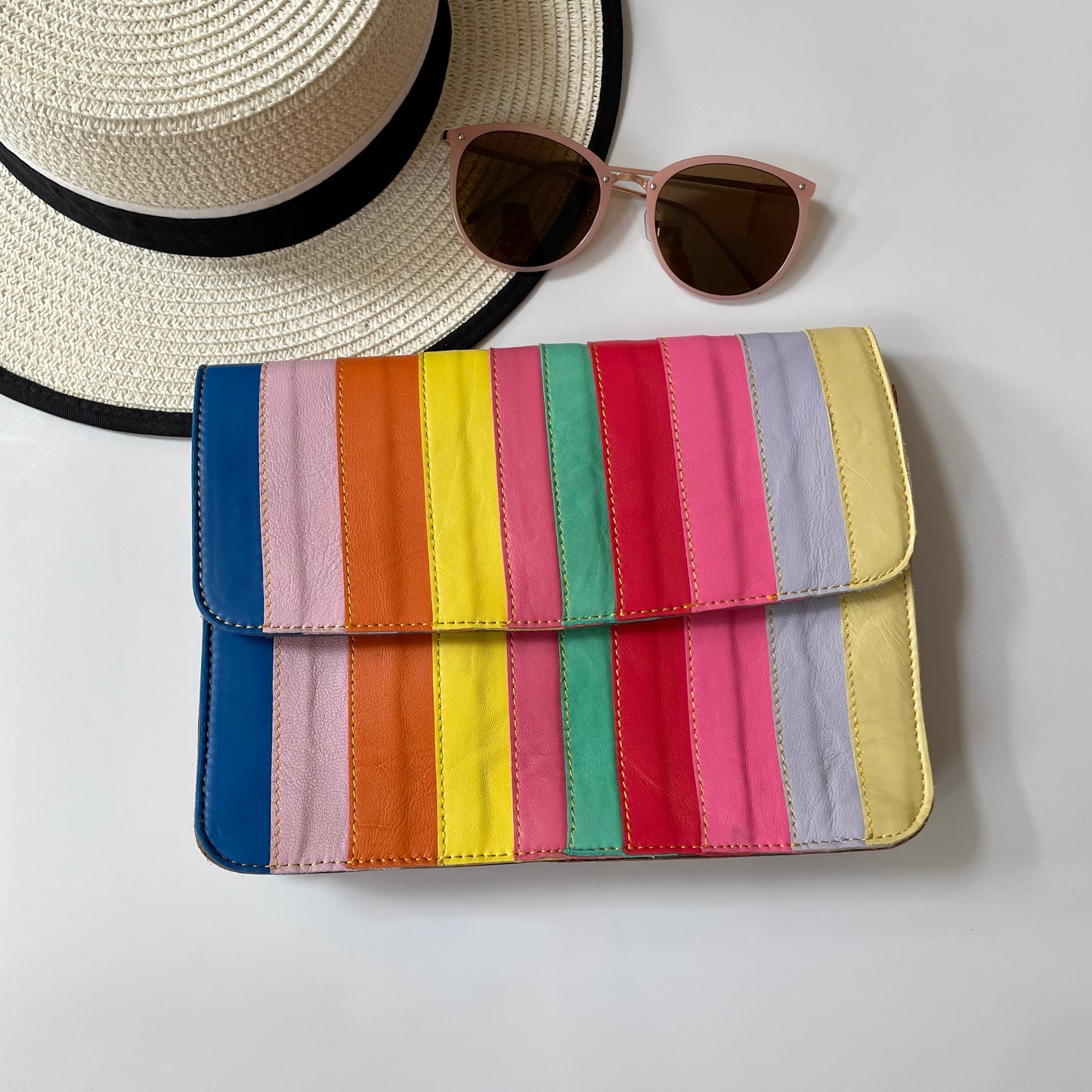 Nephele Luna Bags Unique Handmade Recycled Sustainable Upcycled Leather Rainbow