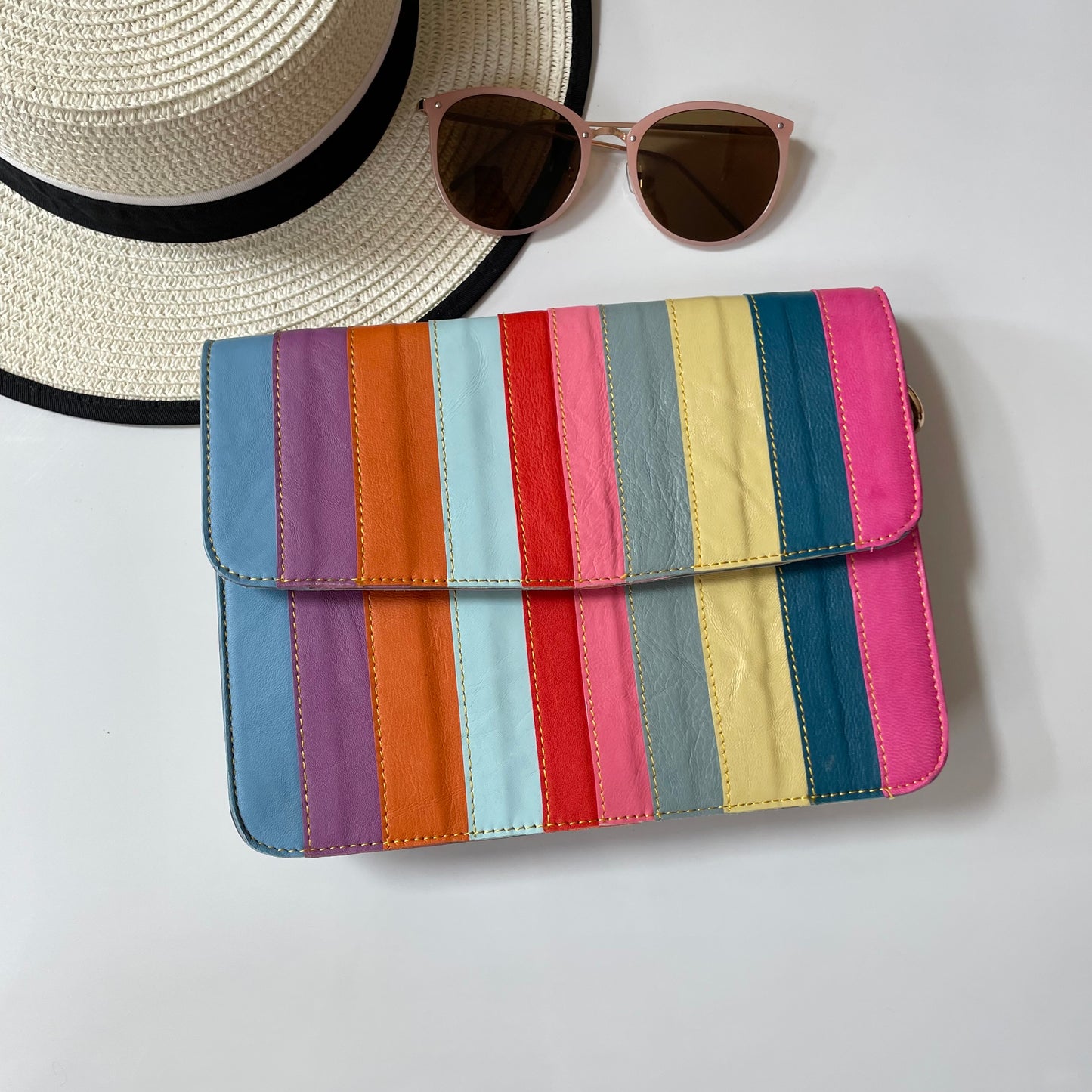 Nephele Luna Bags Unique Handmade Recycled Sustainable Upcycled Leather Rainbow