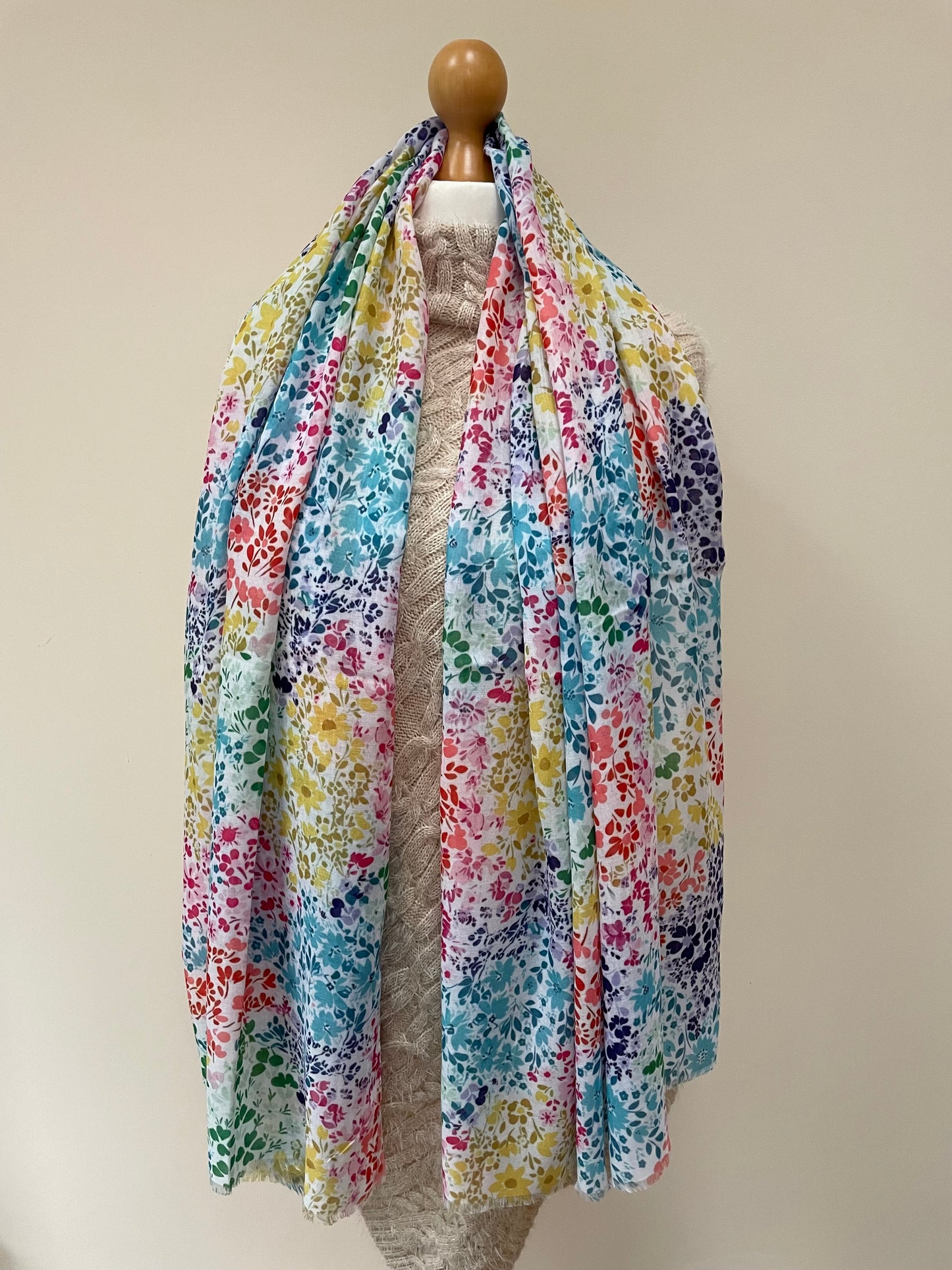 Rainbow Ditsy Floral Scarf