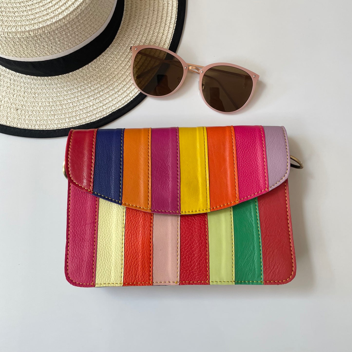 Nephele Lucy Bags Unique Handmade Recycled Sustainable Upcycled Leather Rainbow