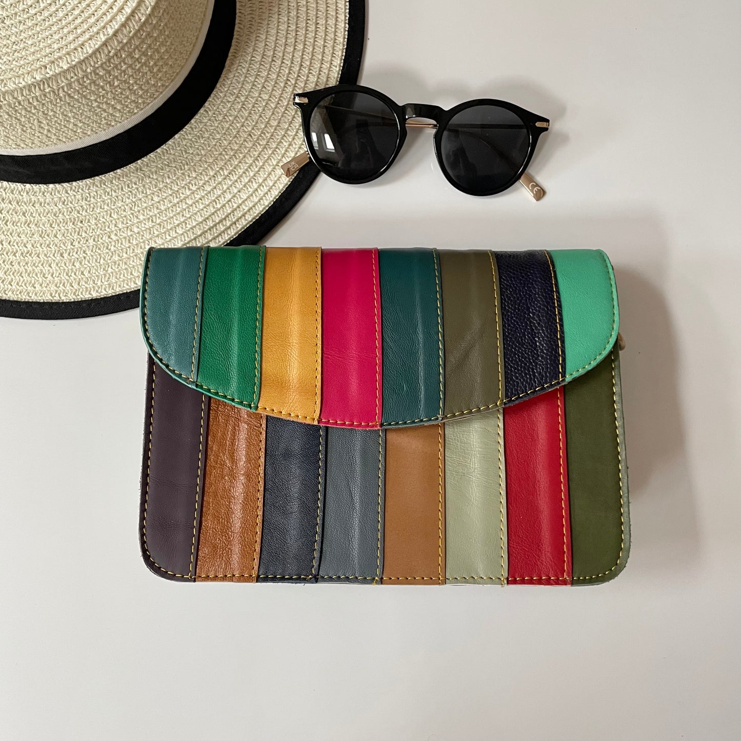 Nephele Lucy Bags Unique Handmade Recycled Sustainable Upcycled Leather Rainbow
