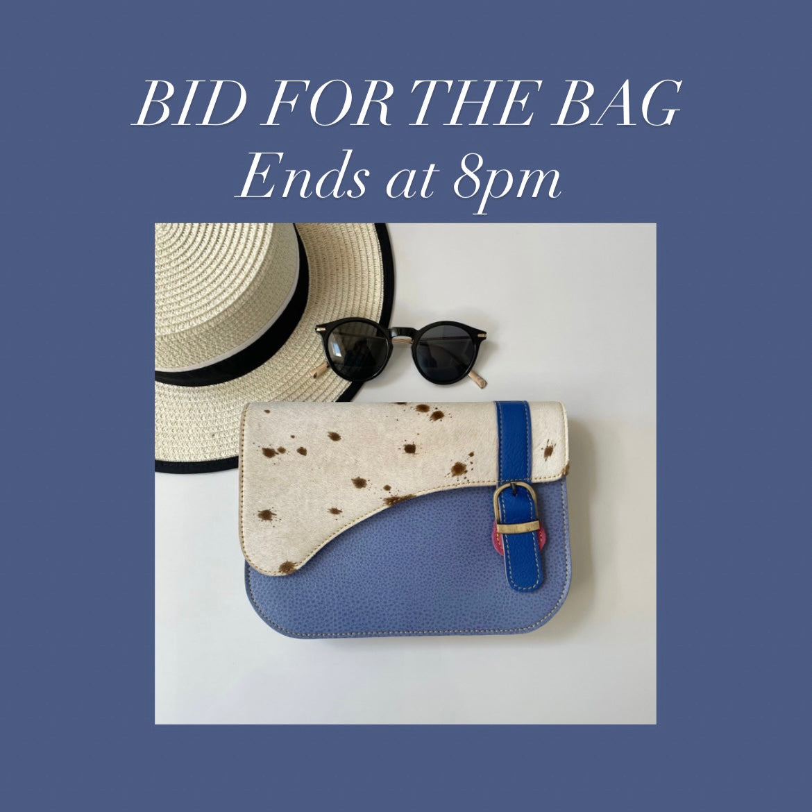 Bid for the bag Grace Green Gold Metallic and Blue Cow and Claire Wine Cow