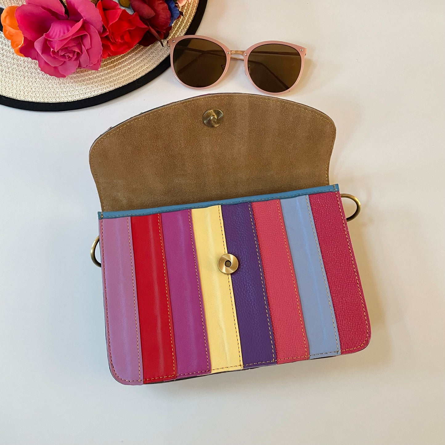 Nephele Lucy Bags Unique Handmade Recycled Sustainable Upcycled Leather Rainbow