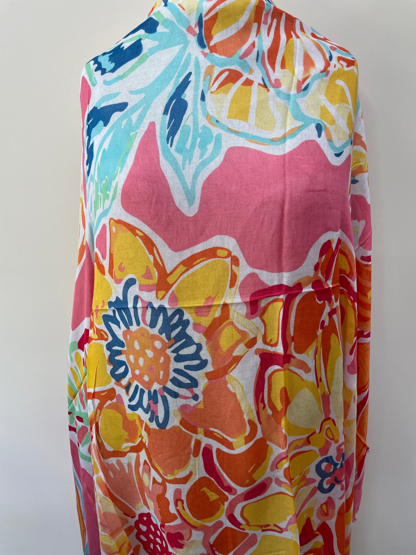 Spring Pink Large Tropical Scarf