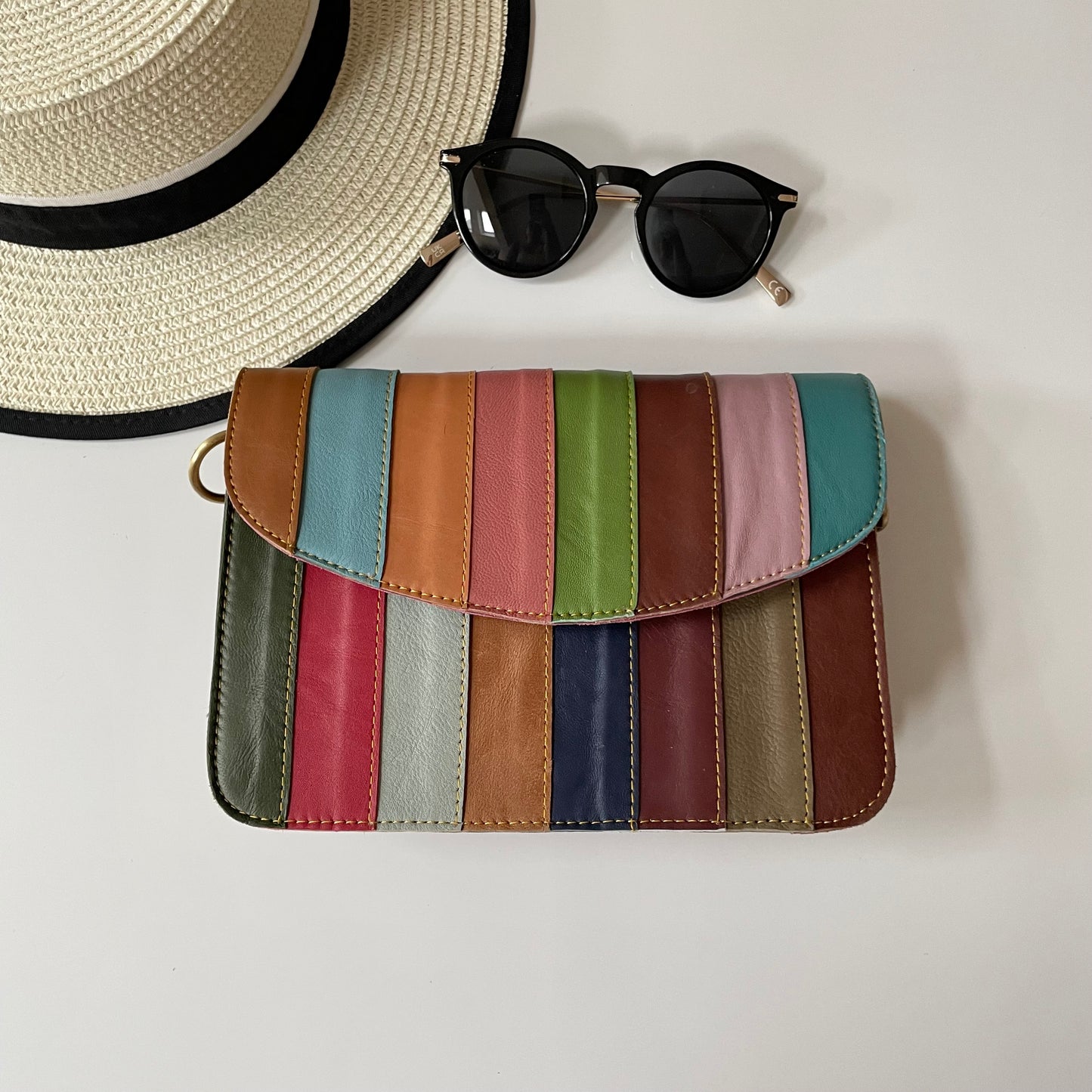 Nephele Lucy Bags Unique Handmade Recycled Sustainable Upcycled Leather Rainbow