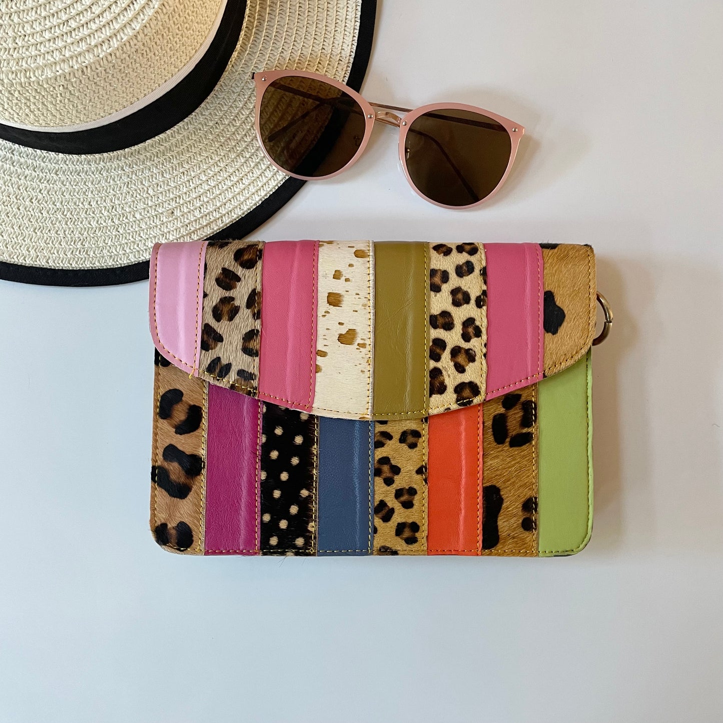 Nephele Lulu Bags Unique Handmade Recycled Sustainable Upcycled Leather Rainbow