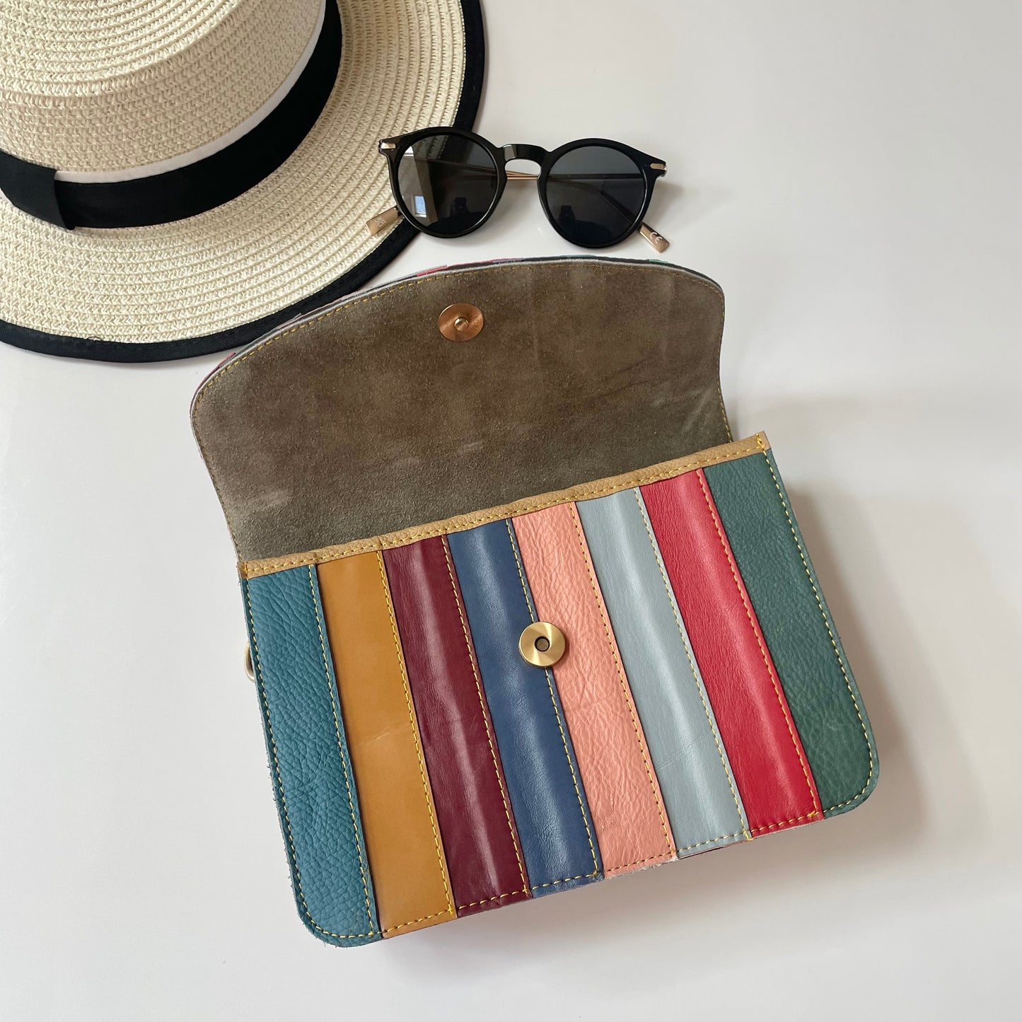 OUTLET Nephele Lucy Bag Unique Handmade Recycled Sustainable Leather Rainbow
