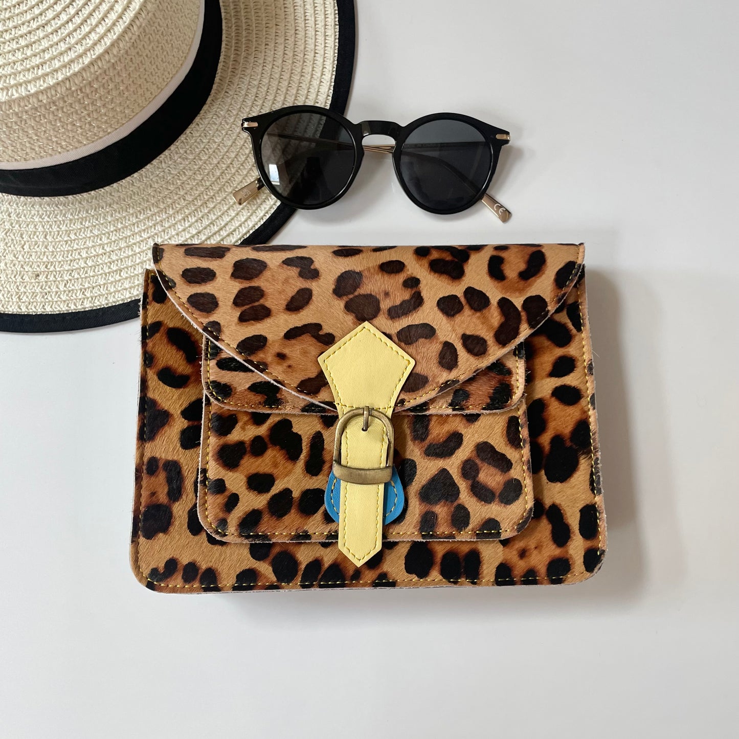 OUTLET Nephele Kelci Full Print Bag Unique Handmade Recycled Sustainable Leather