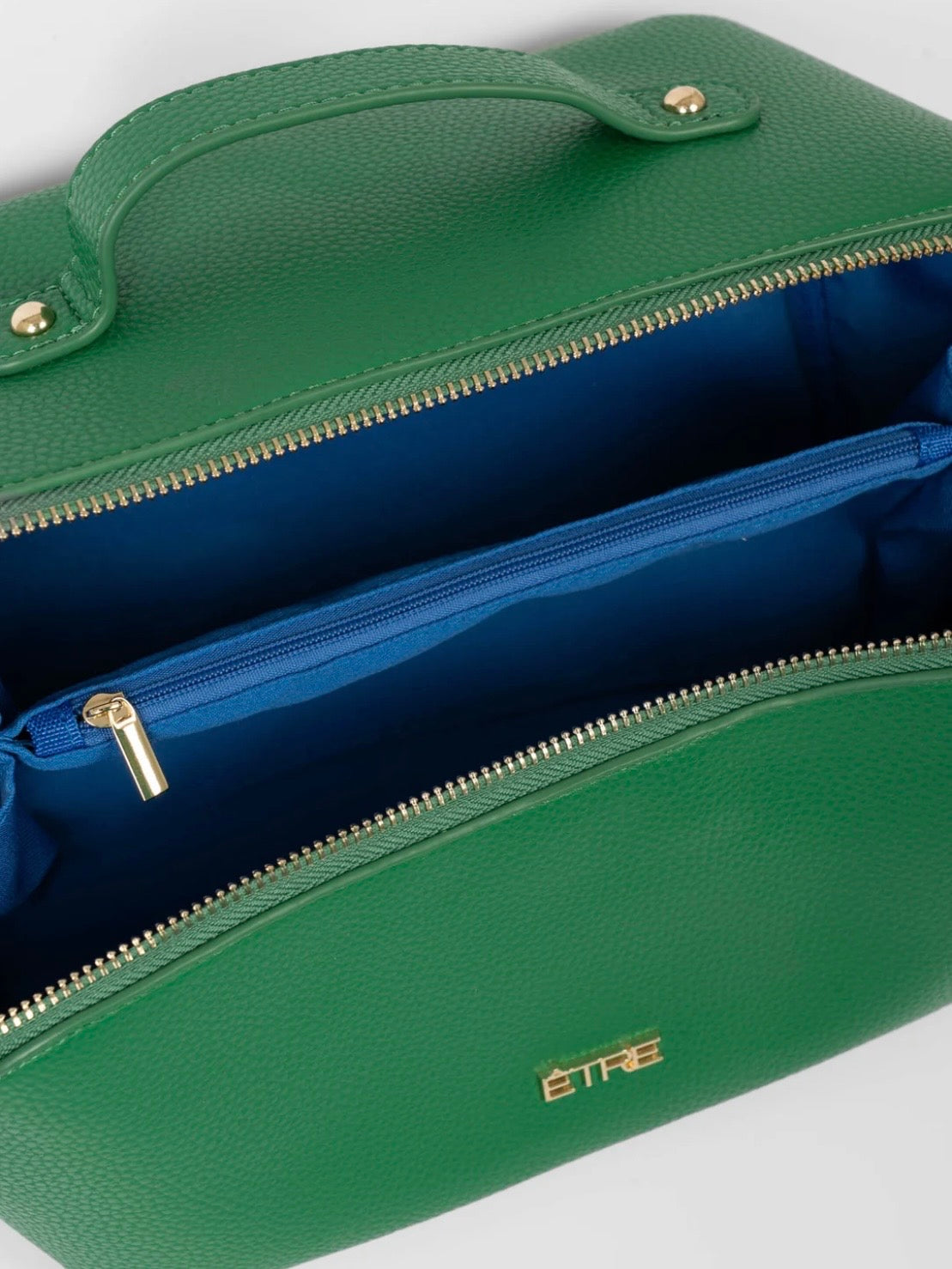 Green Vanity Case Pebbled Faux Leather
