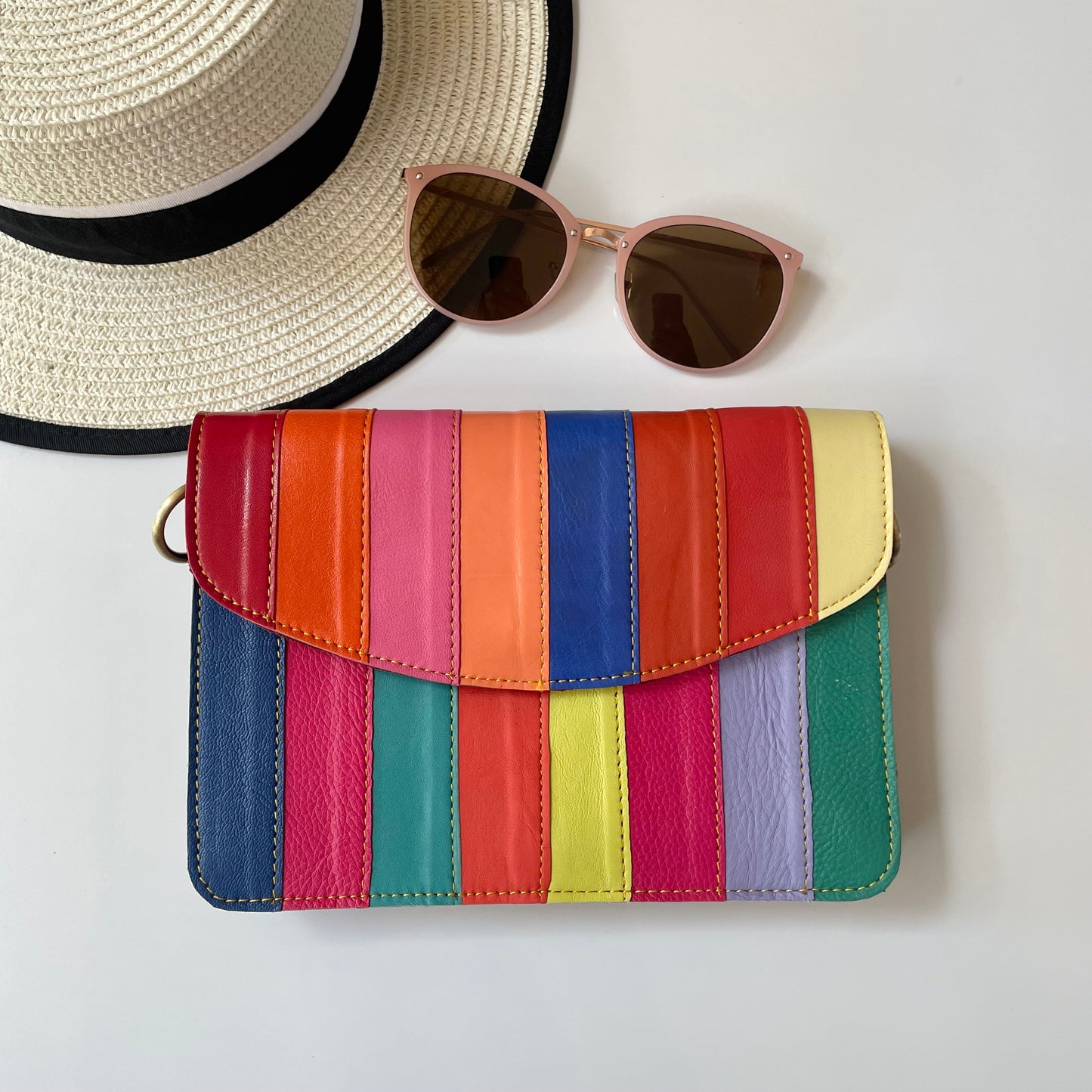 Nephele Lucy Bags Unique Handmade Recycled Sustainable Upcycled Leather Rainbow