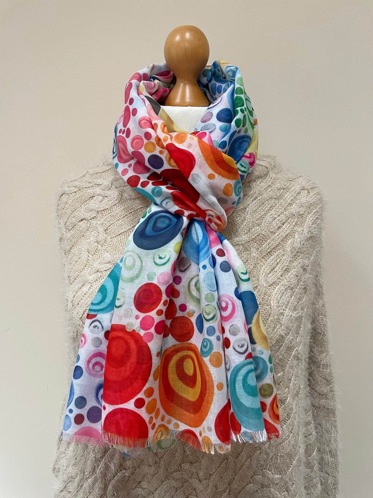 Spring Rainbow Bouncing Circles Scarf