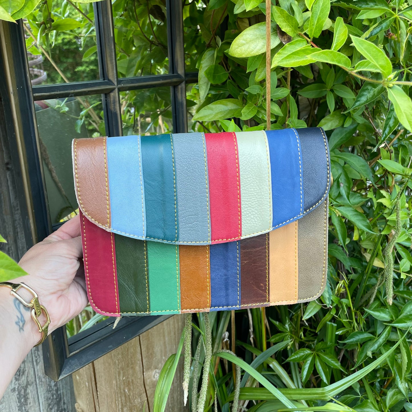 Nephele Lucy Bags Unique Handmade Recycled Sustainable Upcycled Leather Rainbow