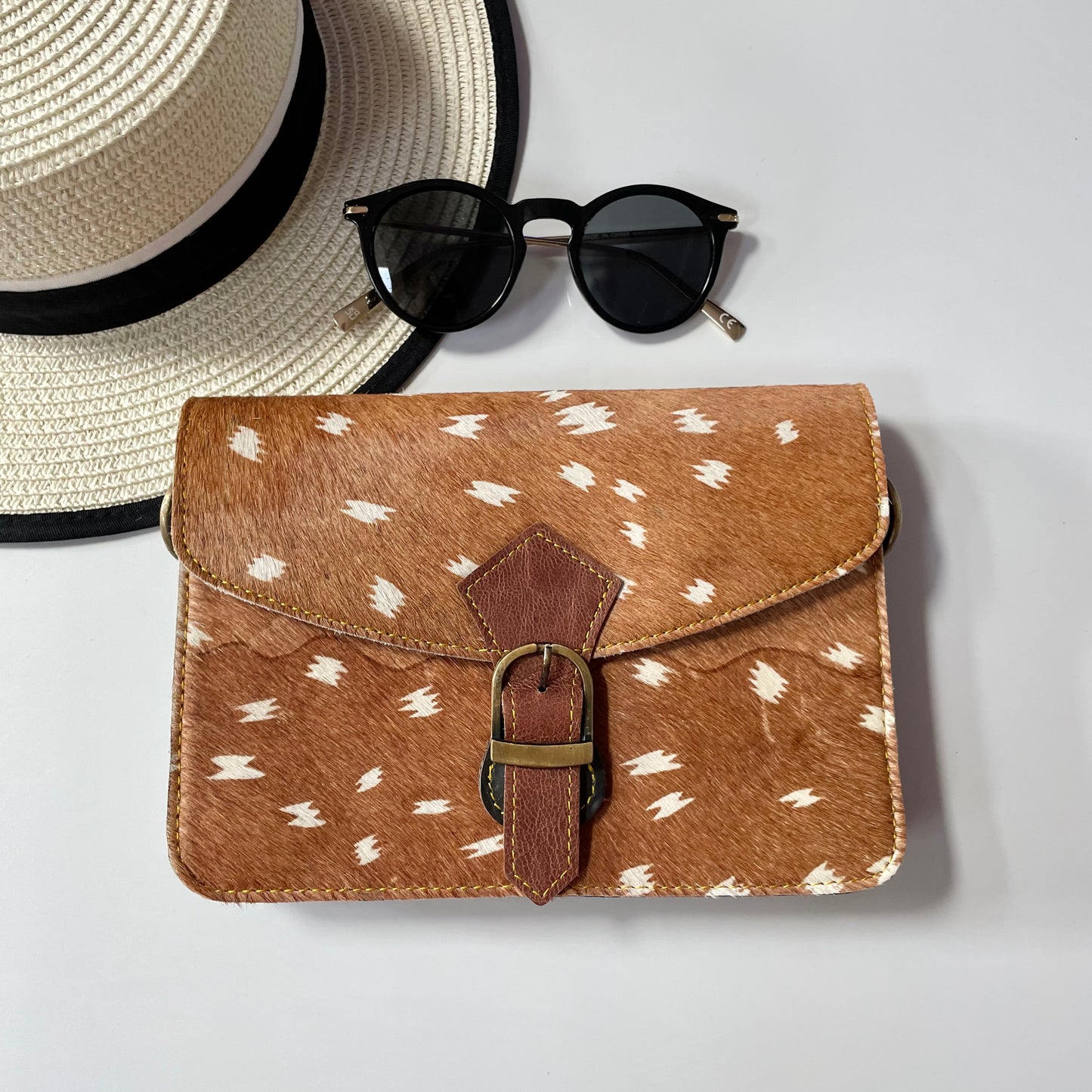 OUTLET Nephele Nancy Full Print Bag Unique Handmade Recycled Sustainable Leather