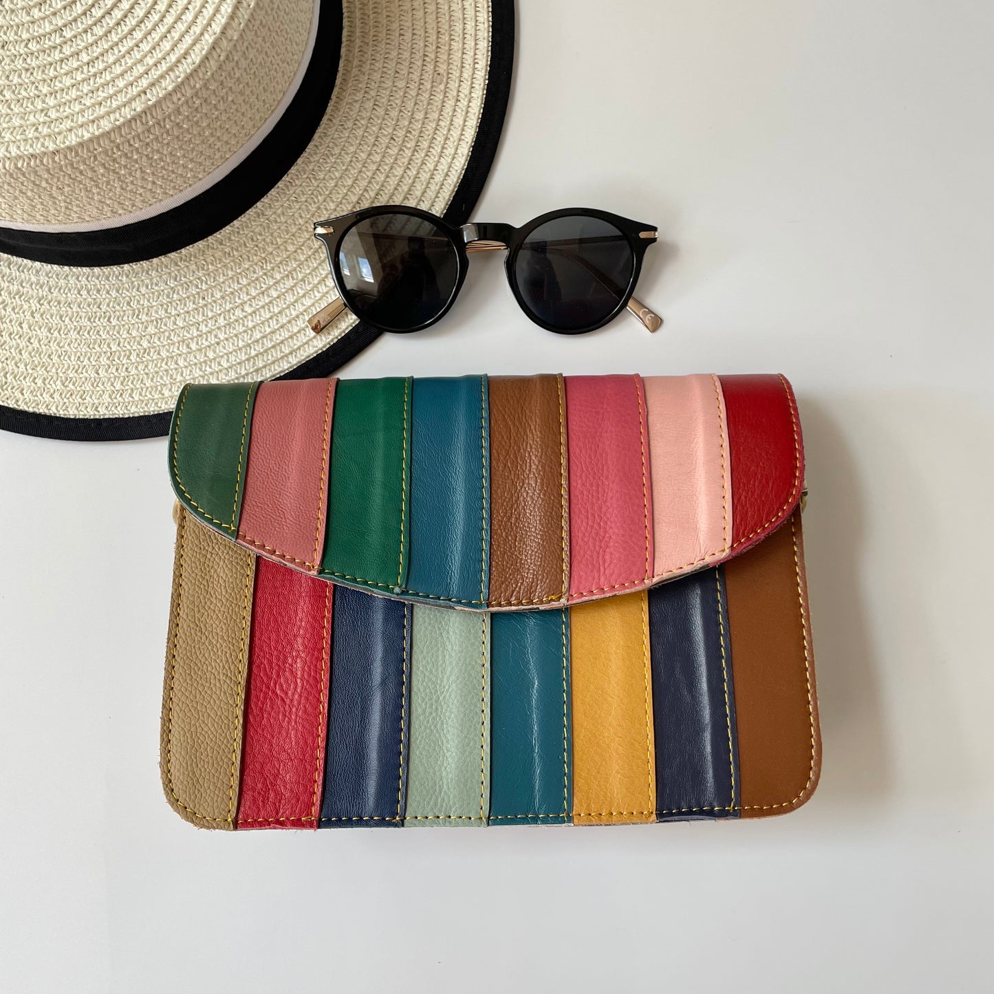 OUTLET Nephele Lucy Bag Unique Handmade Recycled Sustainable Leather Rainbow