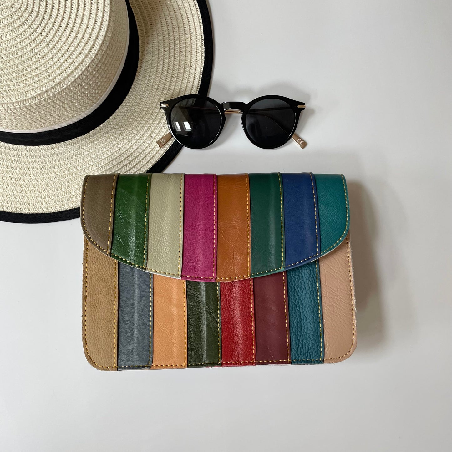 Nephele Lucy Bags Unique Handmade Recycled Sustainable Upcycled Leather Rainbow