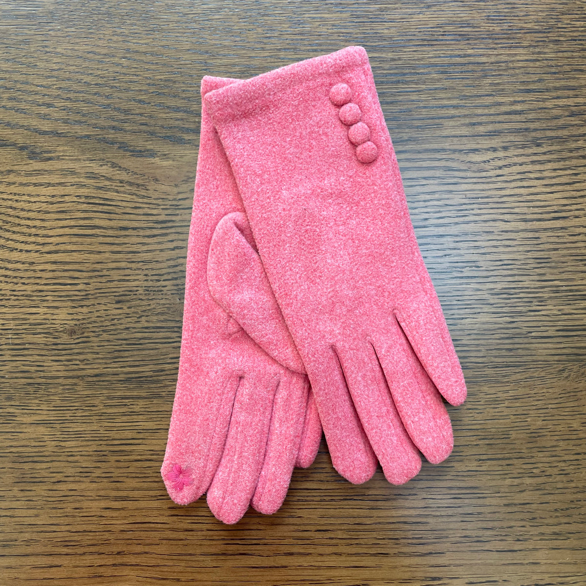 Spring Pink Button Gloves