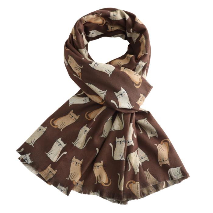 Spring and Autumn Brown Cats Cosy Scarf LAST ONE