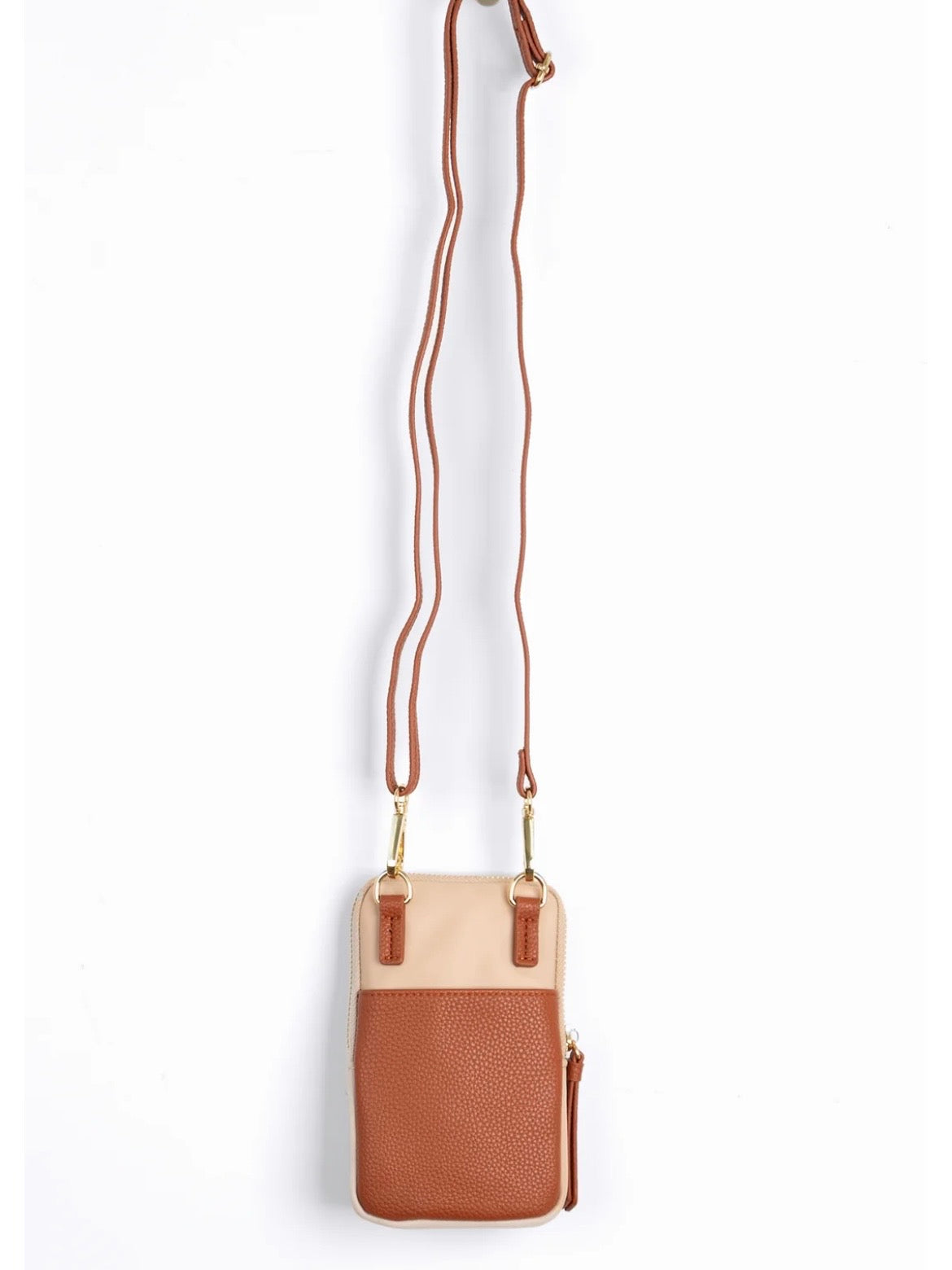 Cream Crossbody Phone Bag - Nylon/PU