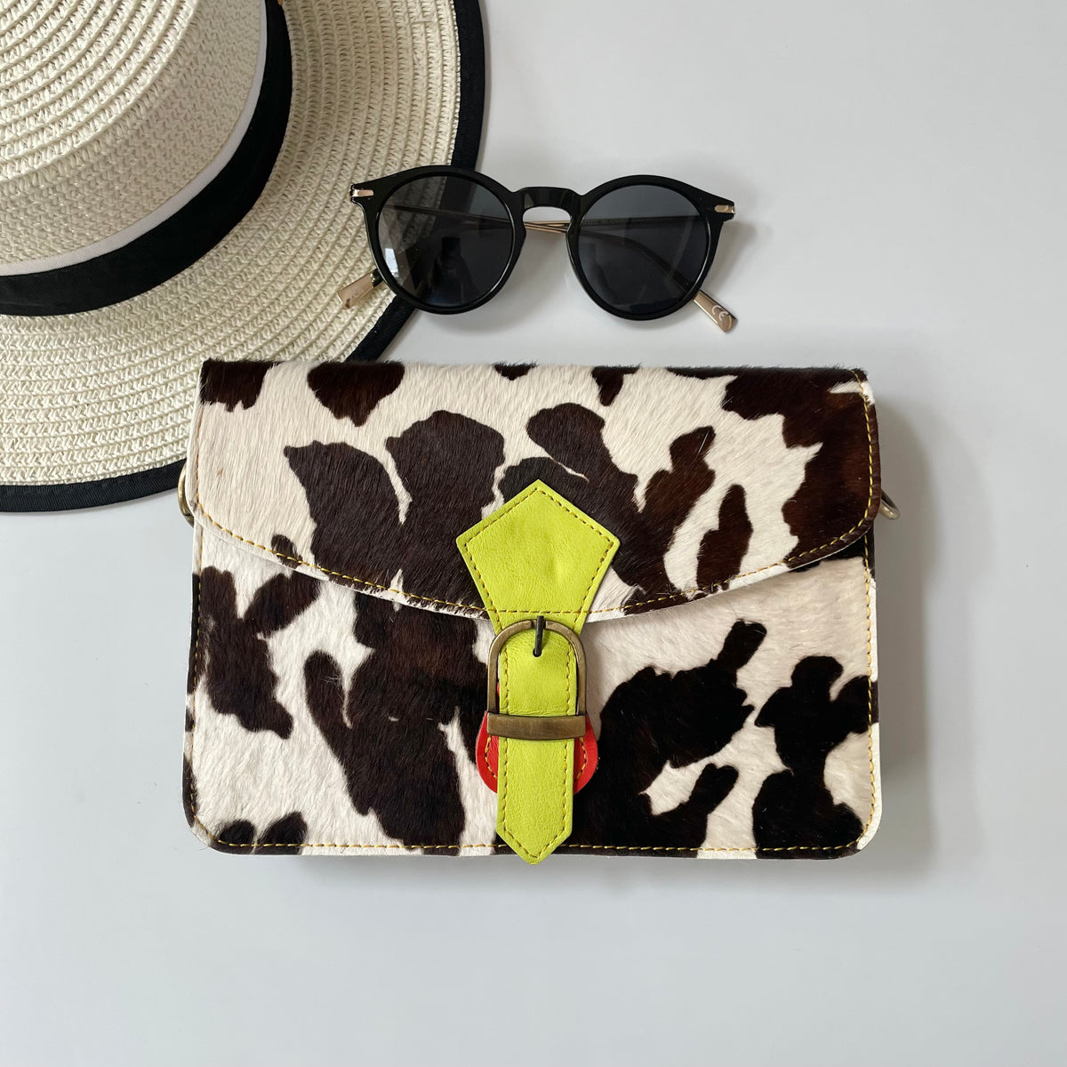 OUTLET Nephele Nancy Full Print Bag Unique Handmade Recycled Sustainable Leather