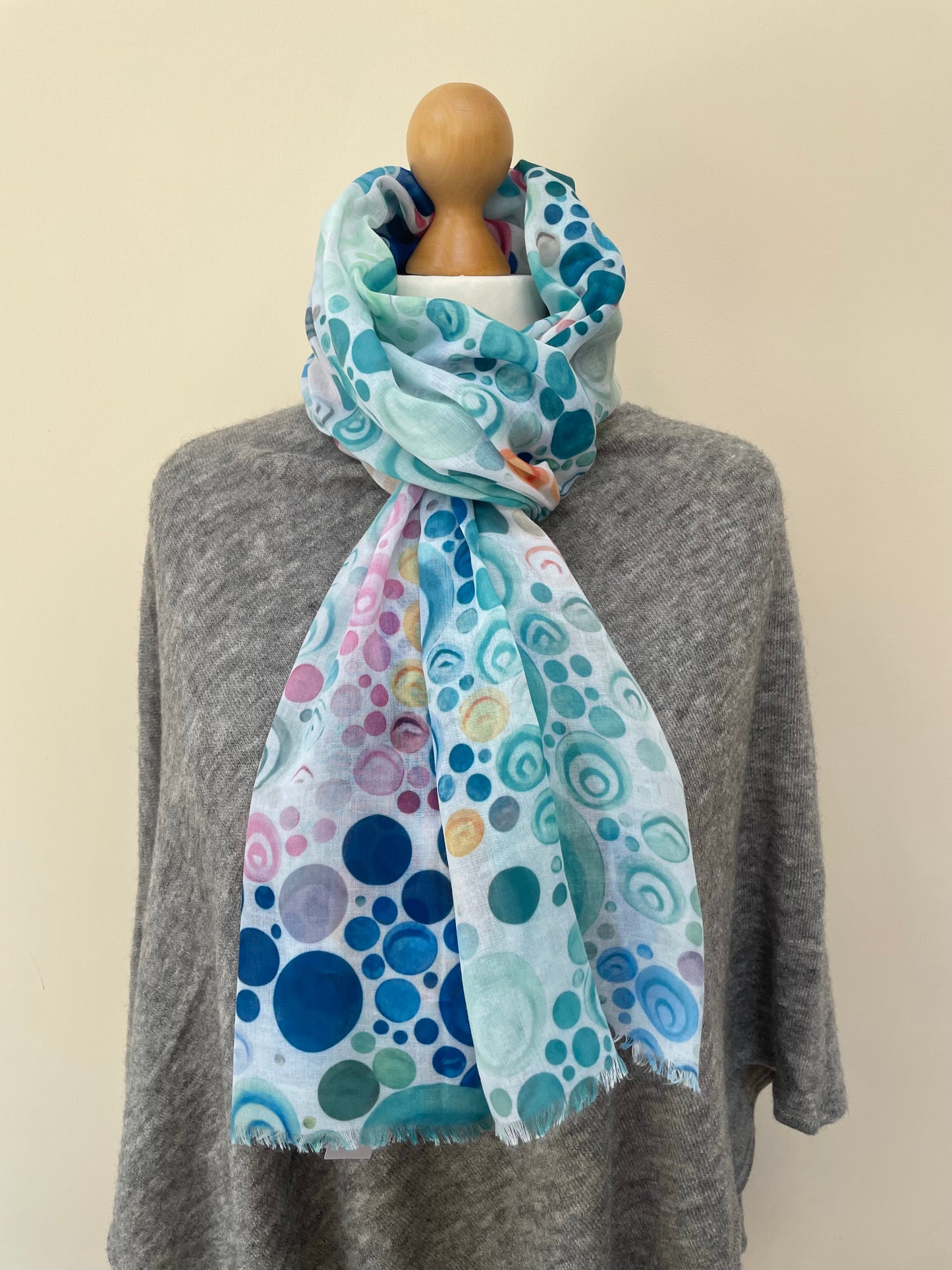 Summer Rainbow Bouncing Circles Scarf