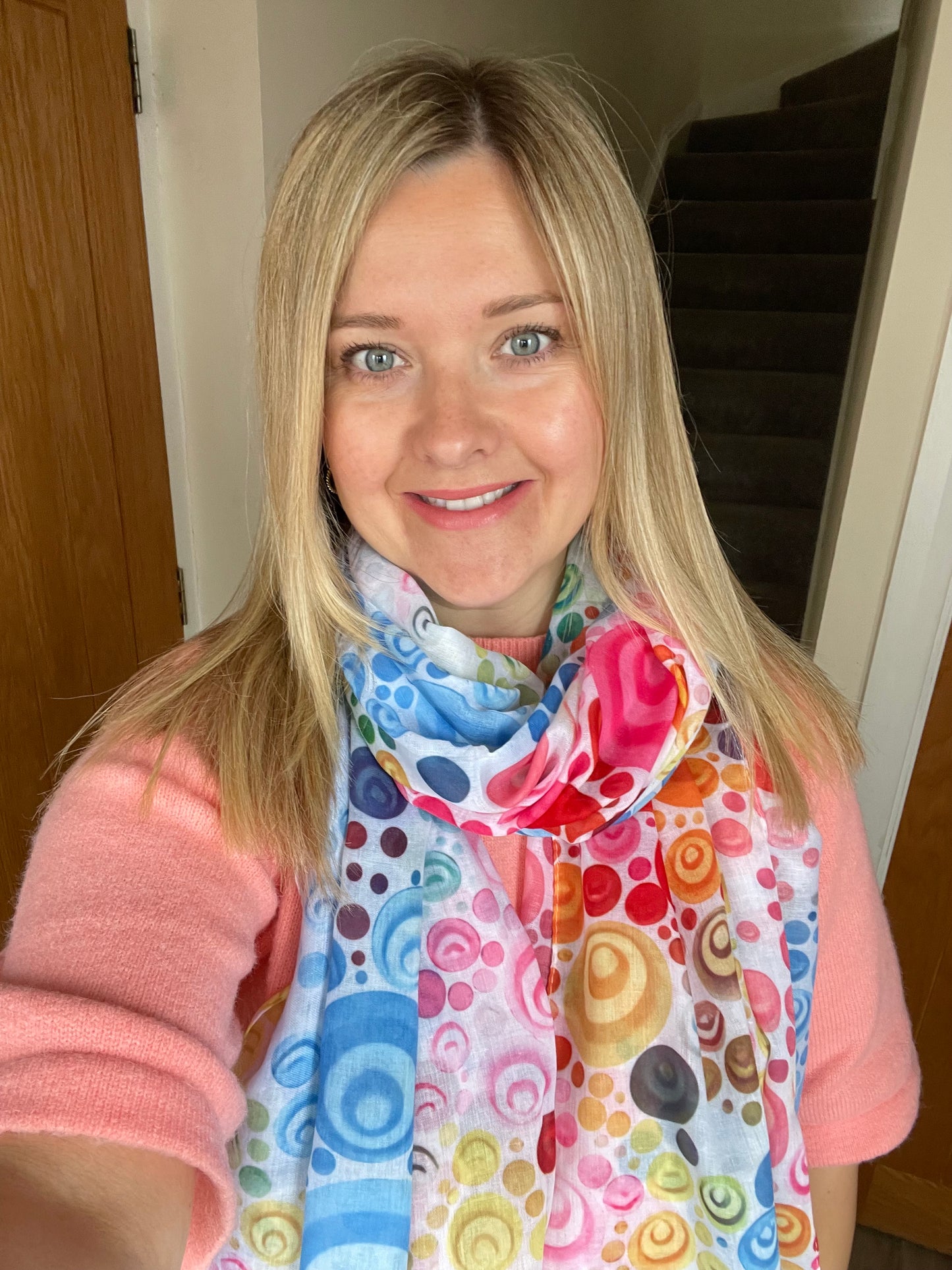 Spring Rainbow Bouncing Circles Scarf