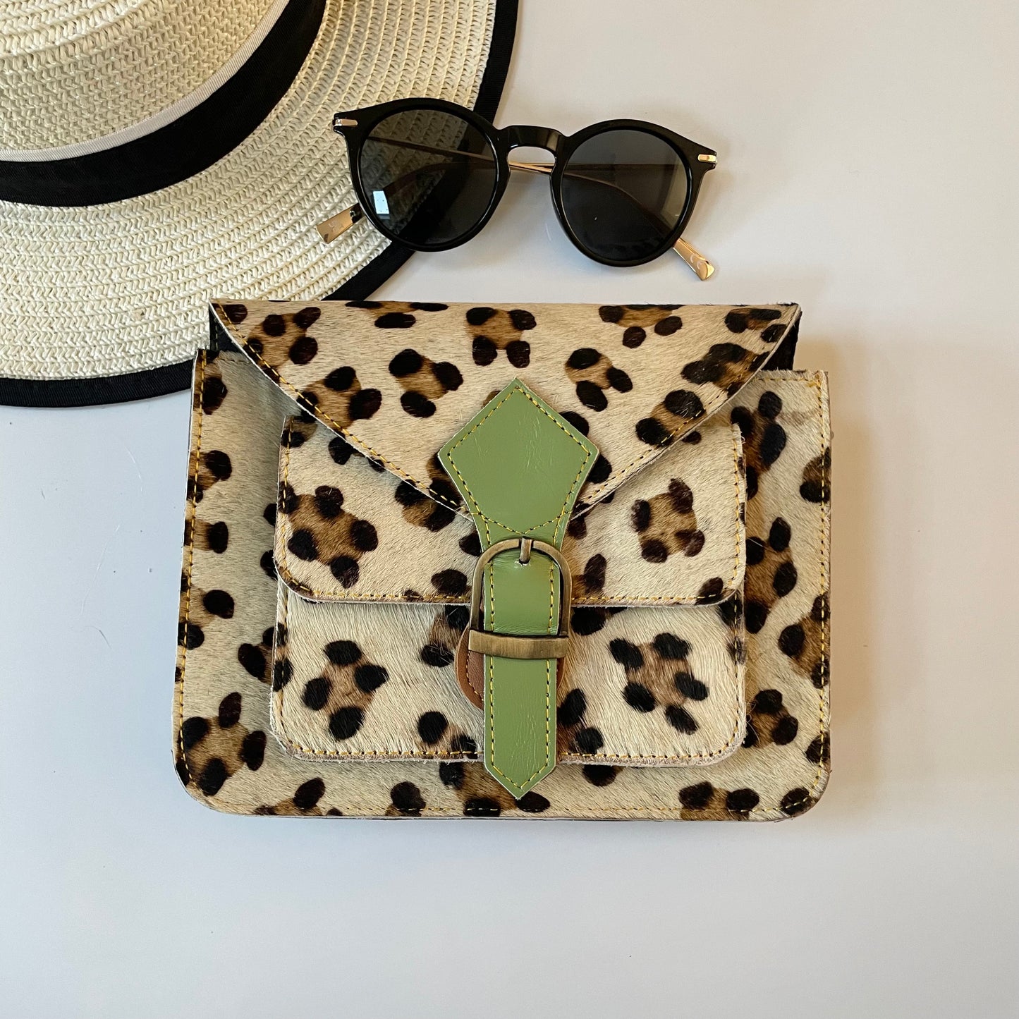 Nephele Kelci Full Print Bags Unique Handmade Recycled Sustainable Upcycled Leather